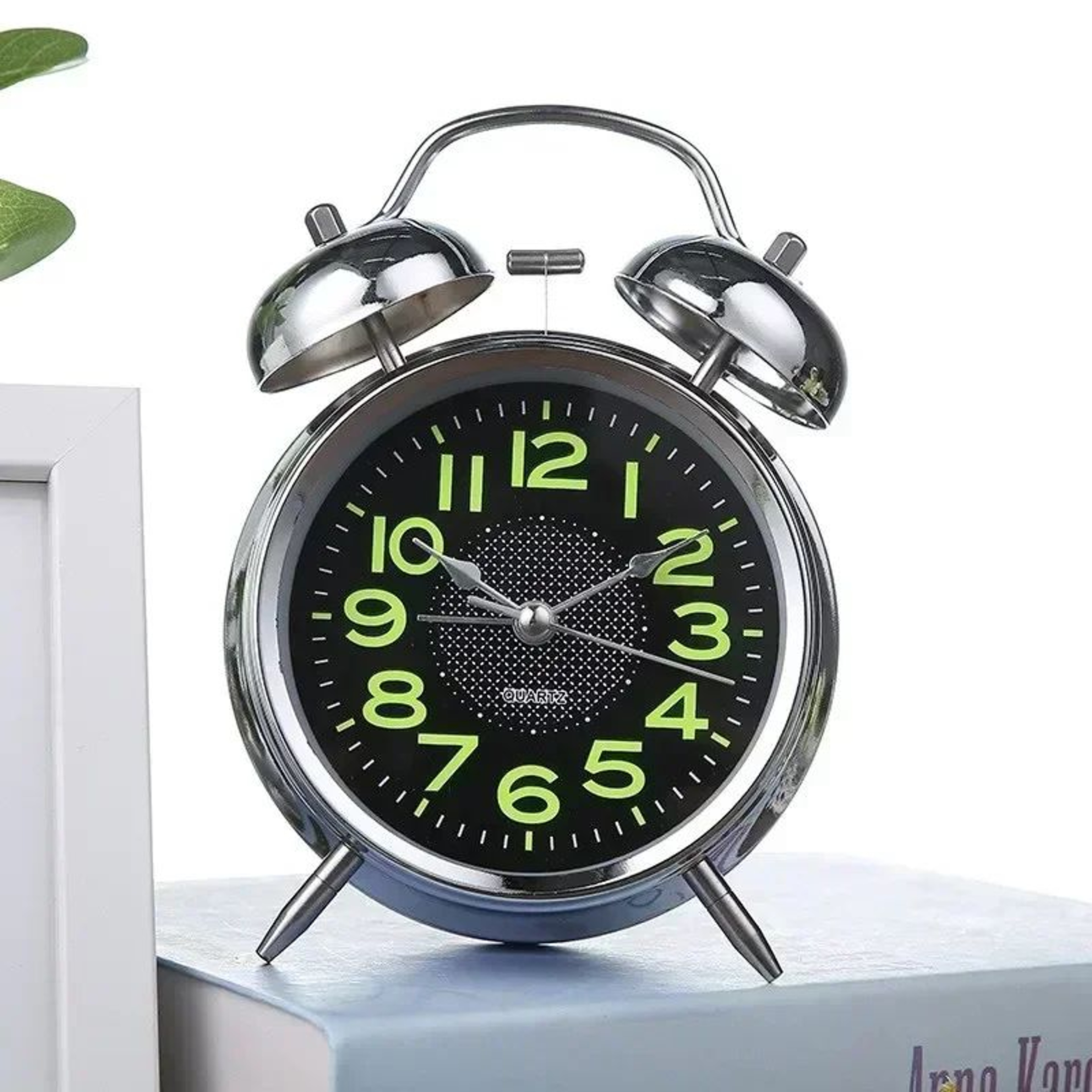 Extra Loud Twin Bell Alarm Clock  472 In Retro Silent Non Ticking Metal Bedside Clock With Night Li 2