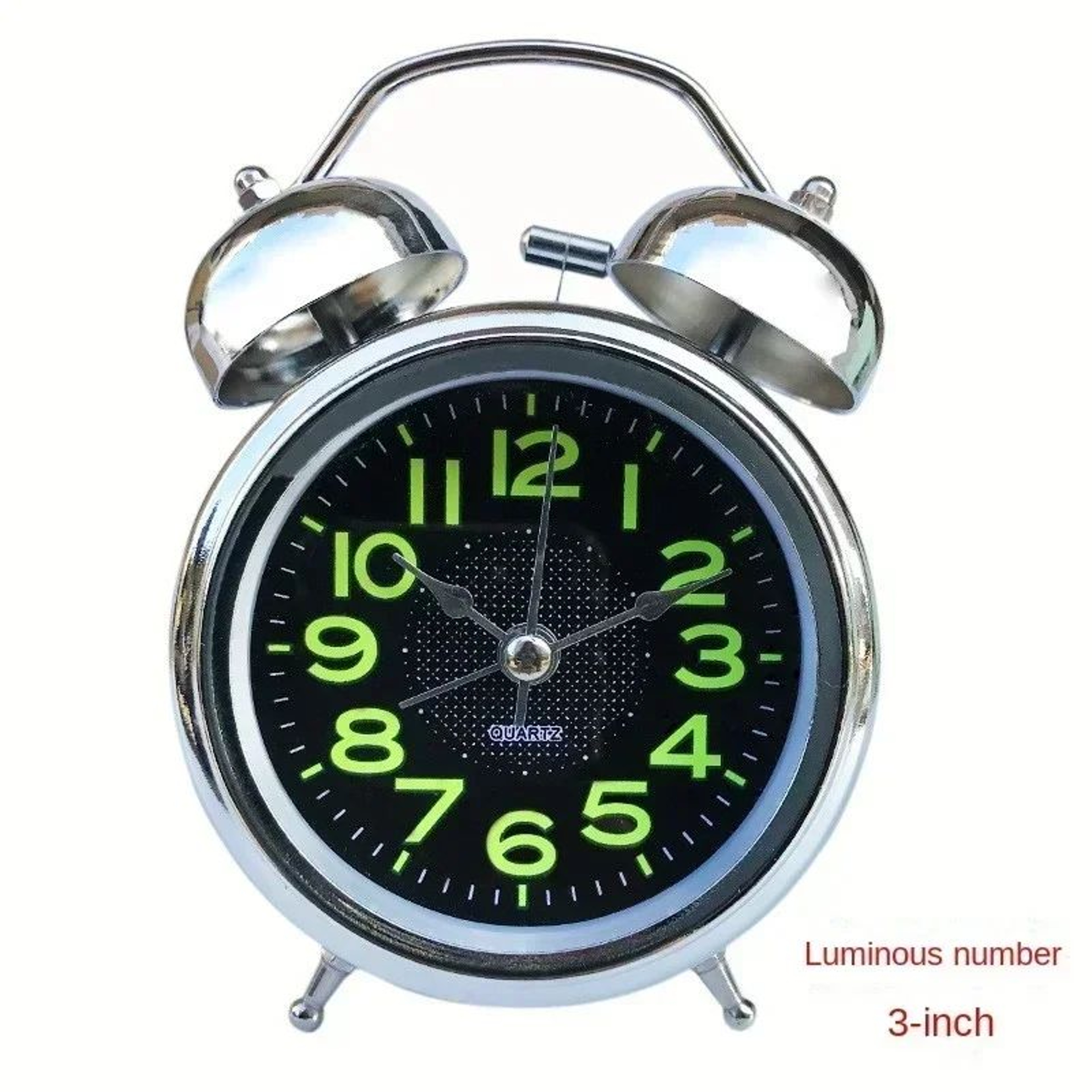 Extra Loud Twin Bell Alarm Clock  472 In Retro Silent Non Ticking Metal Bedside Clock With Night Li 3