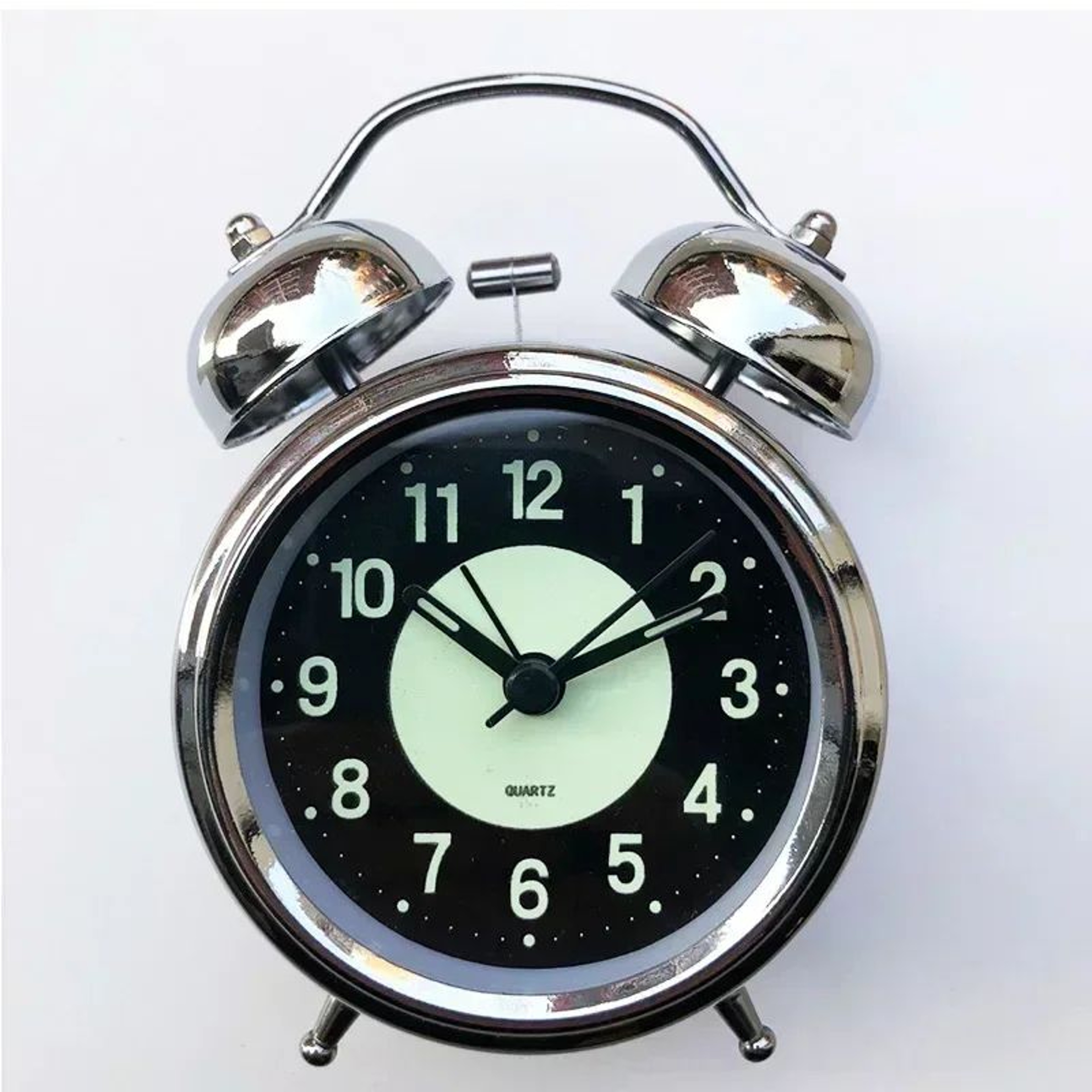 Extra Loud Twin Bell Alarm Clock  472 In Retro Silent Non Ticking Metal Bedside Clock With Night Li 7