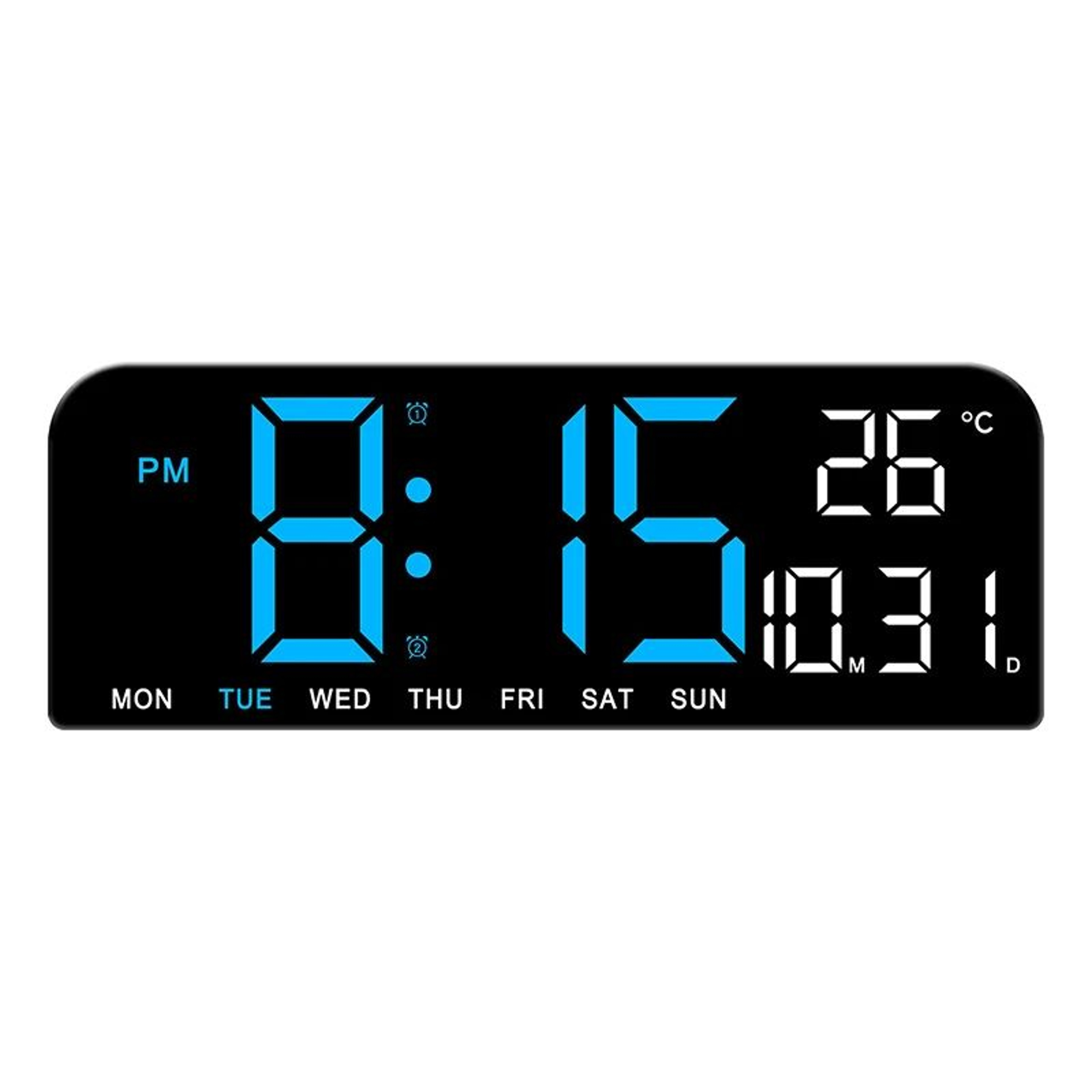 Large LED Digital Wall Clock  945 In Temperature Date Week Display Dual Alarm Countdown Clock With  5