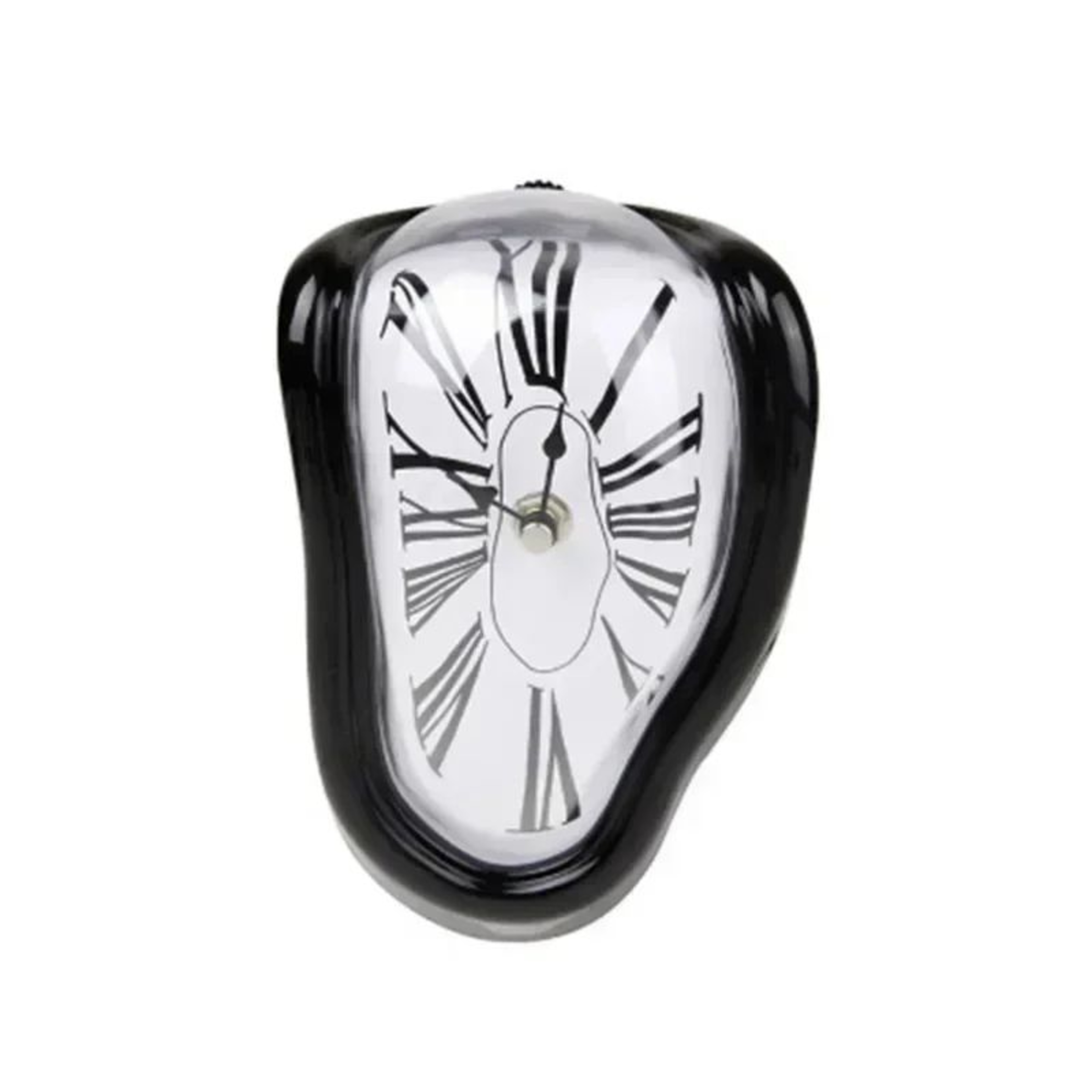 Surreal Melting Wall Clock  Distorted Roman Numeral Quartz Timepiece For Shelf Mantel Home  Garden  6