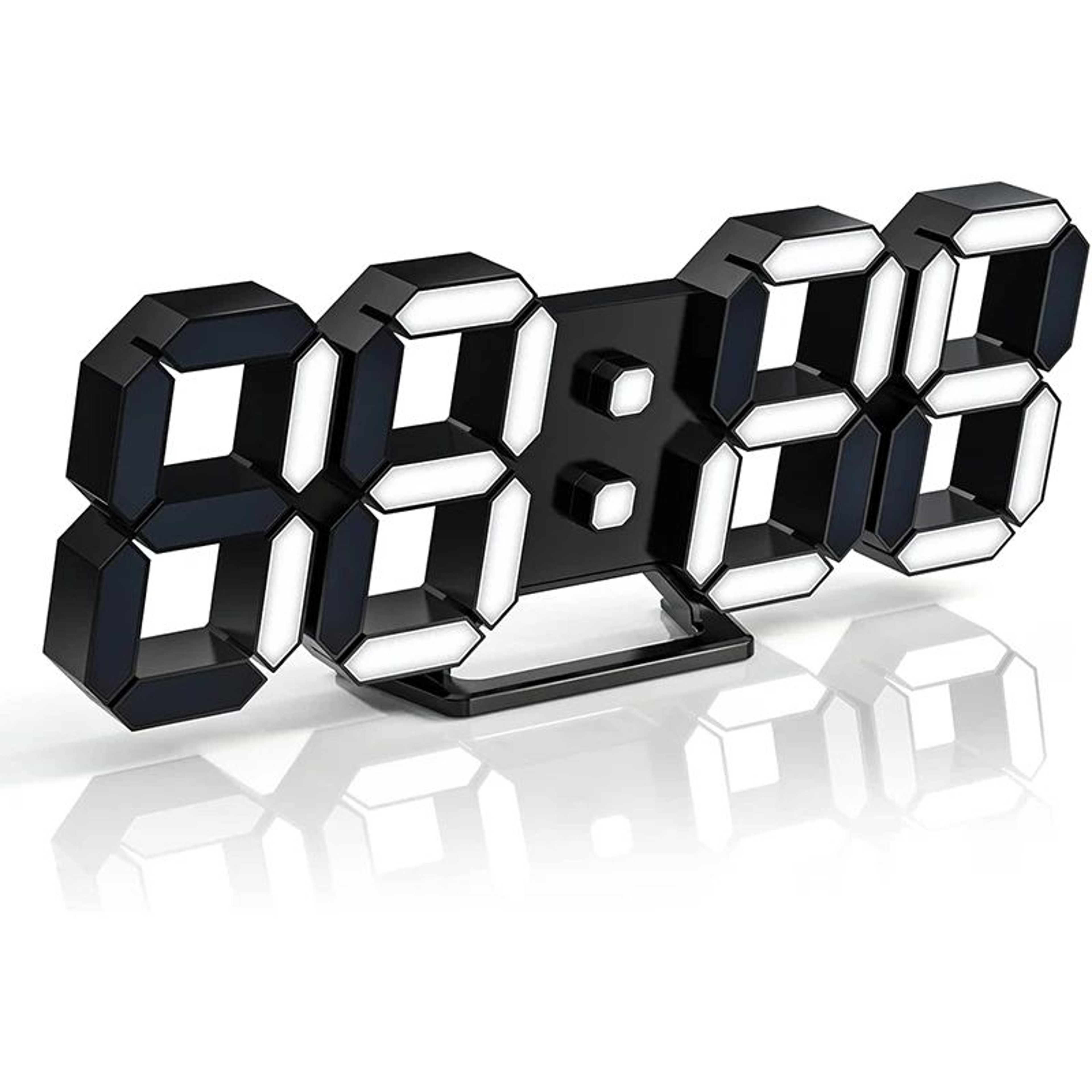 3D LED Digital Wall Clock  Remote Control Alarm Clock With Temperature Date Display Night Light For 0