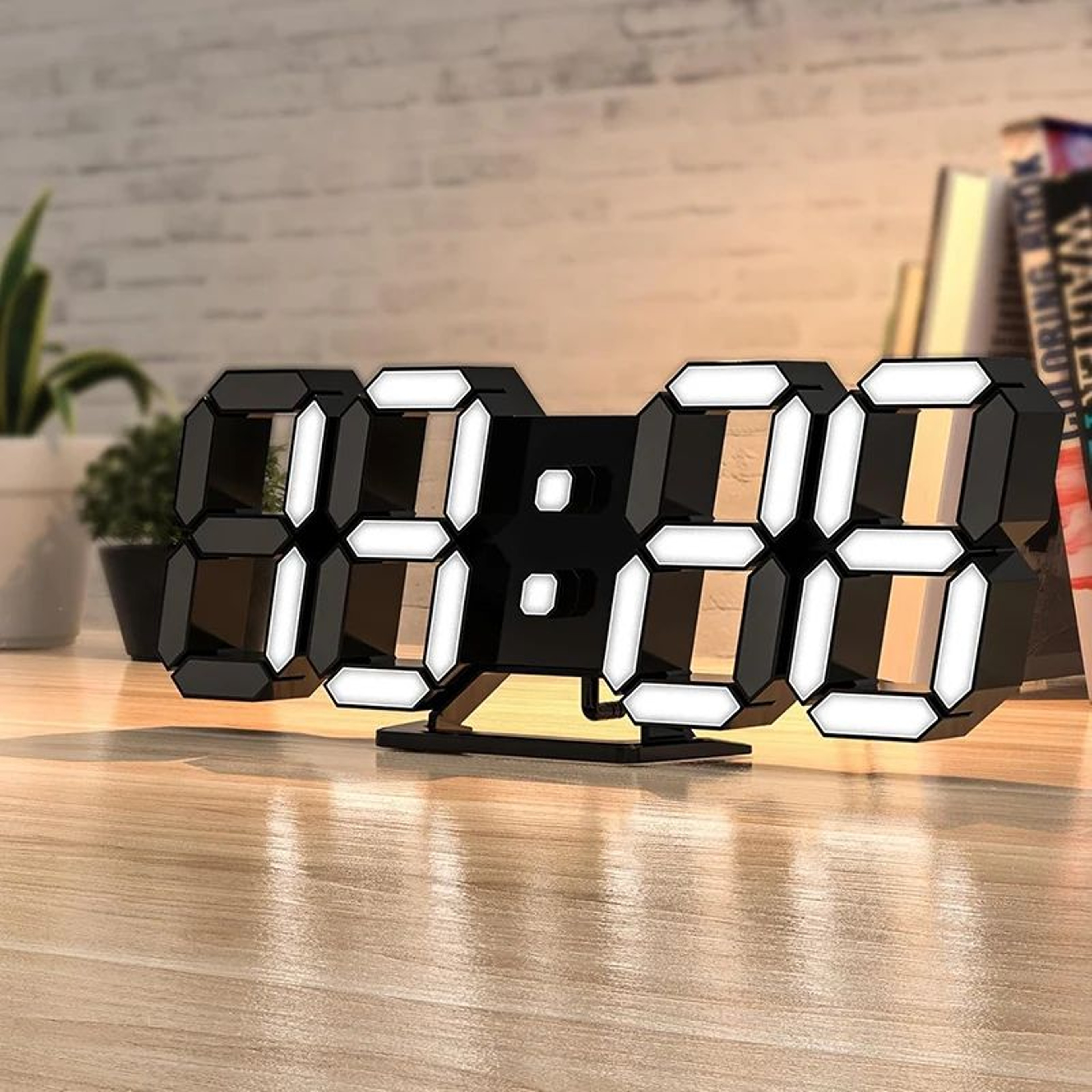 3D LED Digital Wall Clock  Remote Control Alarm Clock With Temperature Date Display Night Light For 1