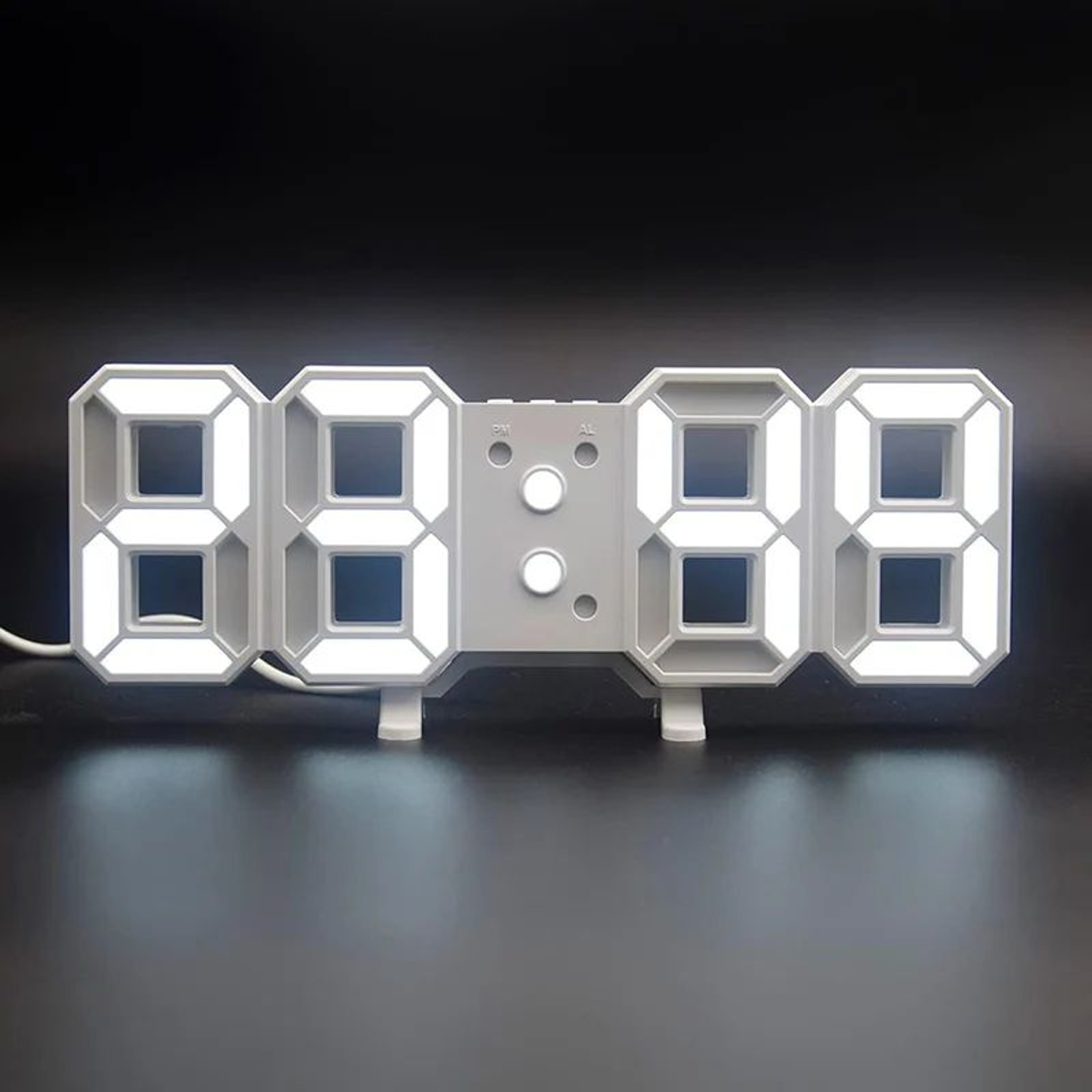 3D LED Digital Wall Clock  Remote Control Alarm Clock With Temperature Date Display Night Light For 7
