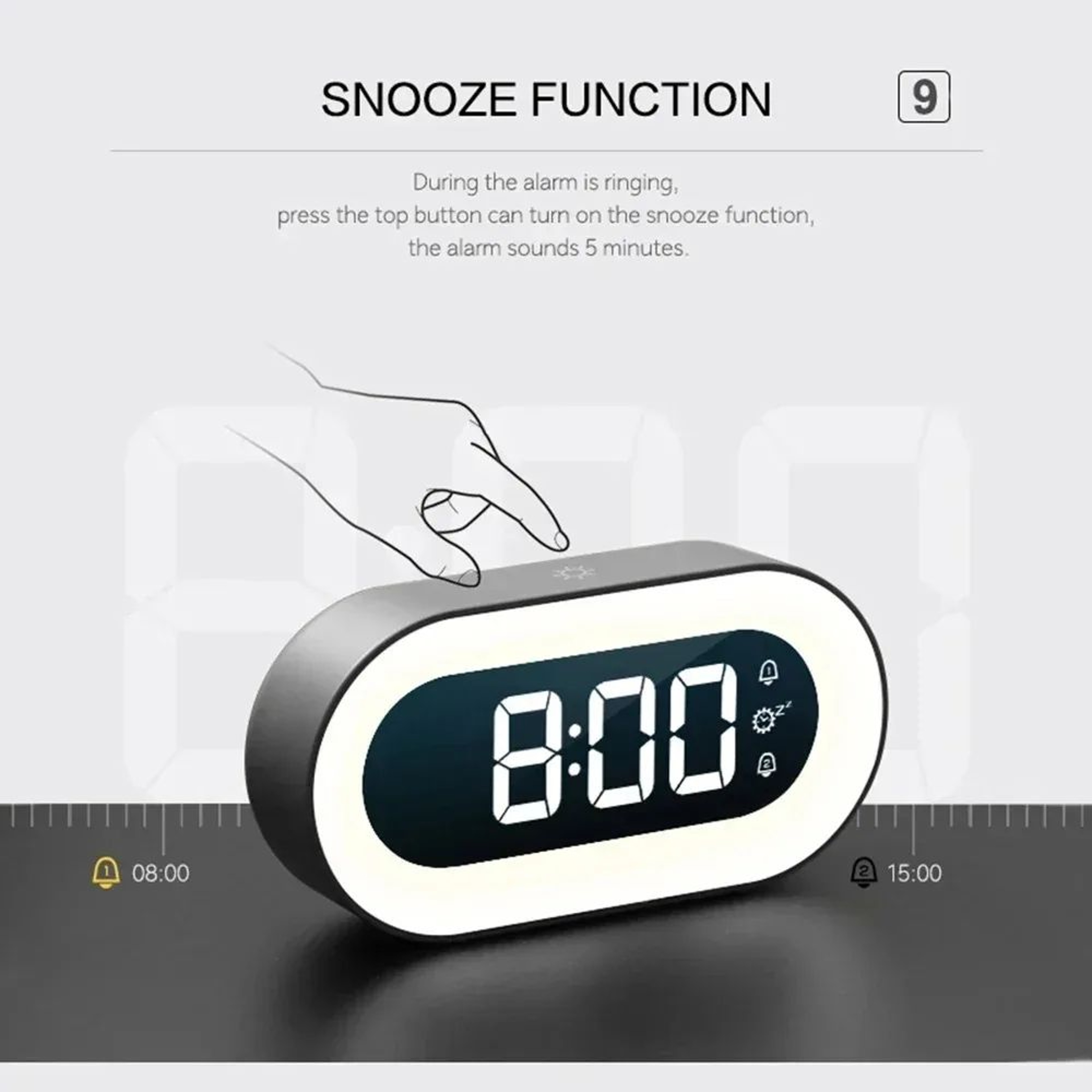 Music LED Digital Alarm Clock  Voice Control Night Light Desktop Clock For Kids Bedroom Home Table  3