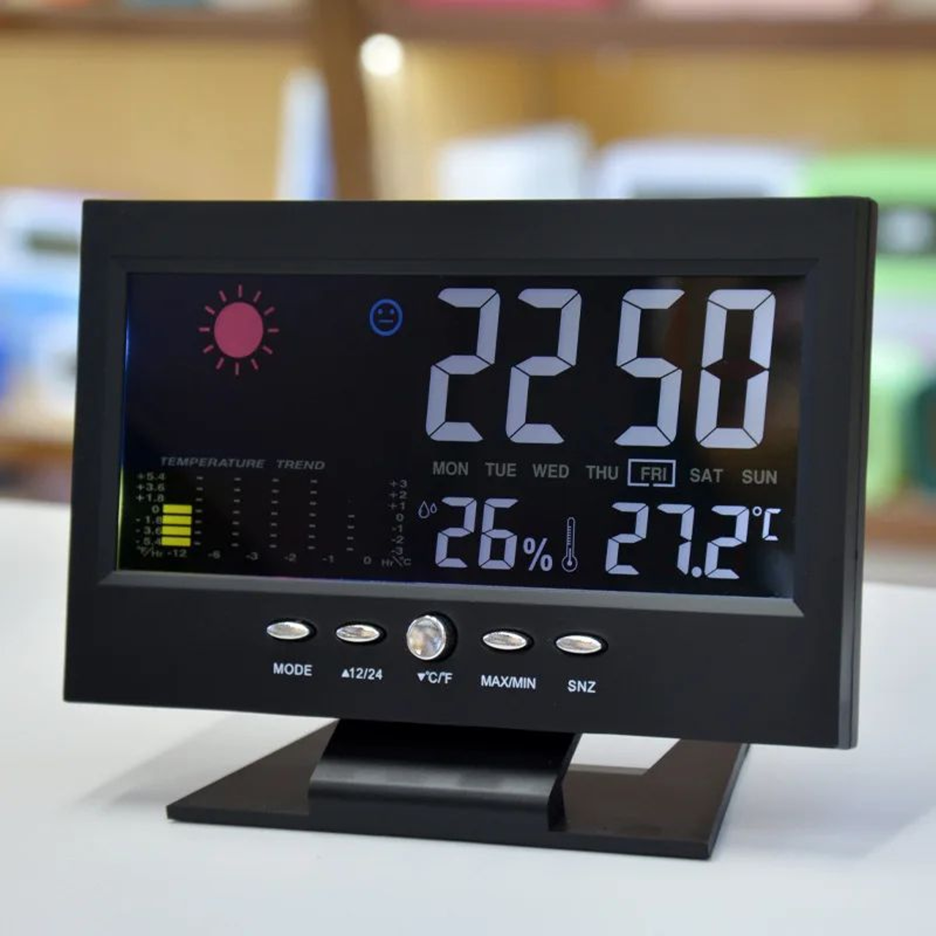 Digital Weather Station Alarm Clock  Sound Control Time Temperature Humidity Display With USB Cable 3