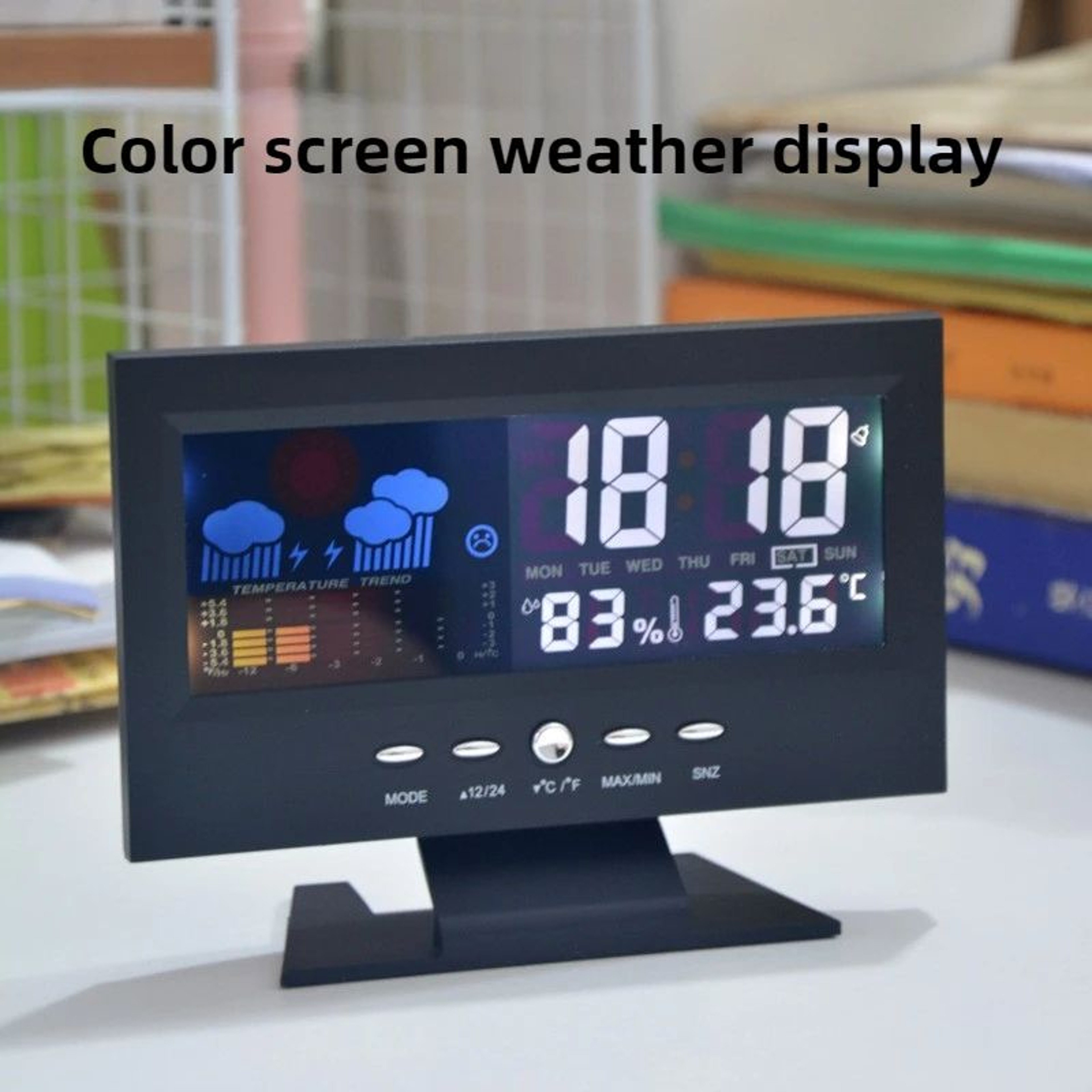 Digital Weather Station Alarm Clock  Sound Control Time Temperature Humidity Display With USB Cable 2