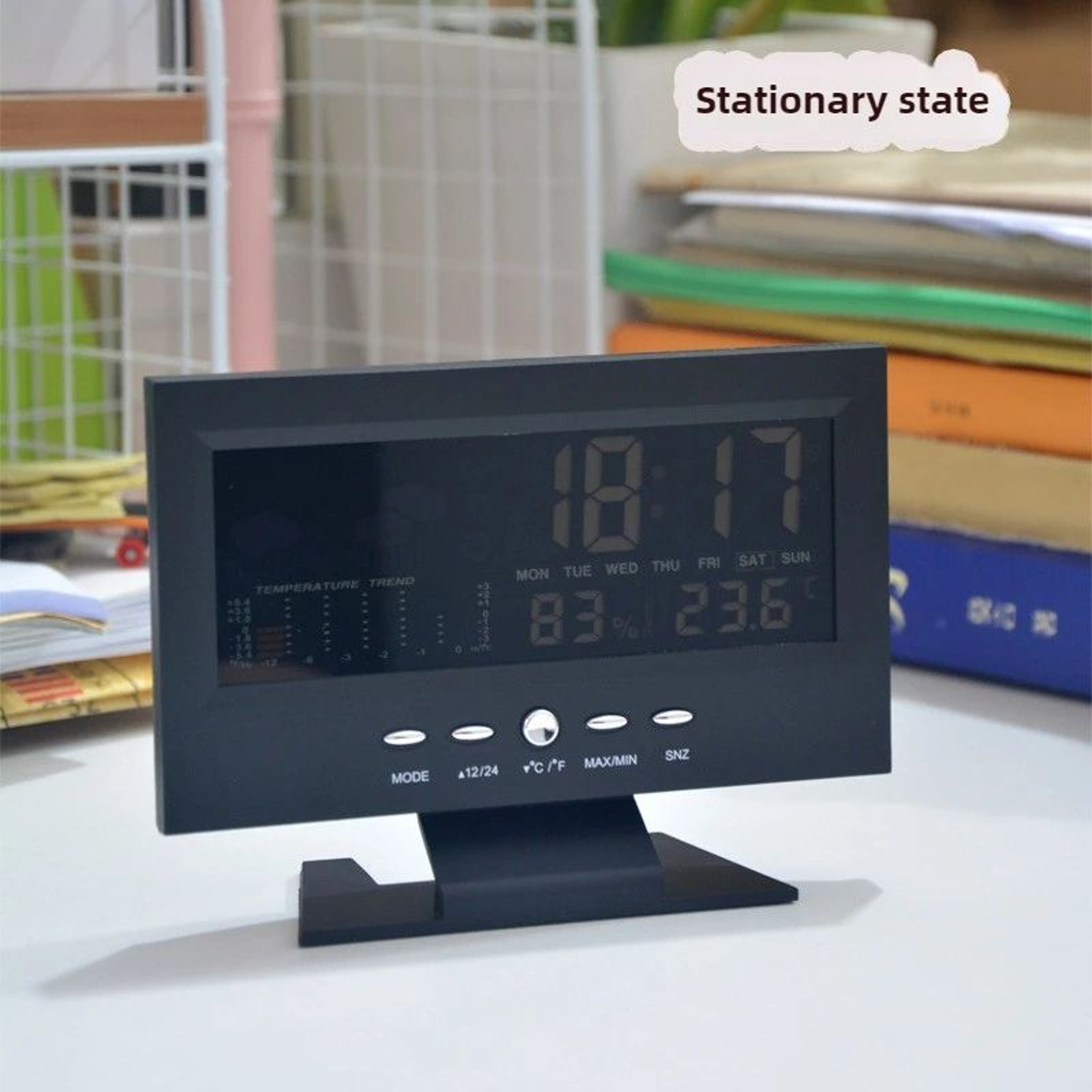 Digital Weather Station Alarm Clock  Sound Control Time Temperature Humidity Display With USB Cable 4
