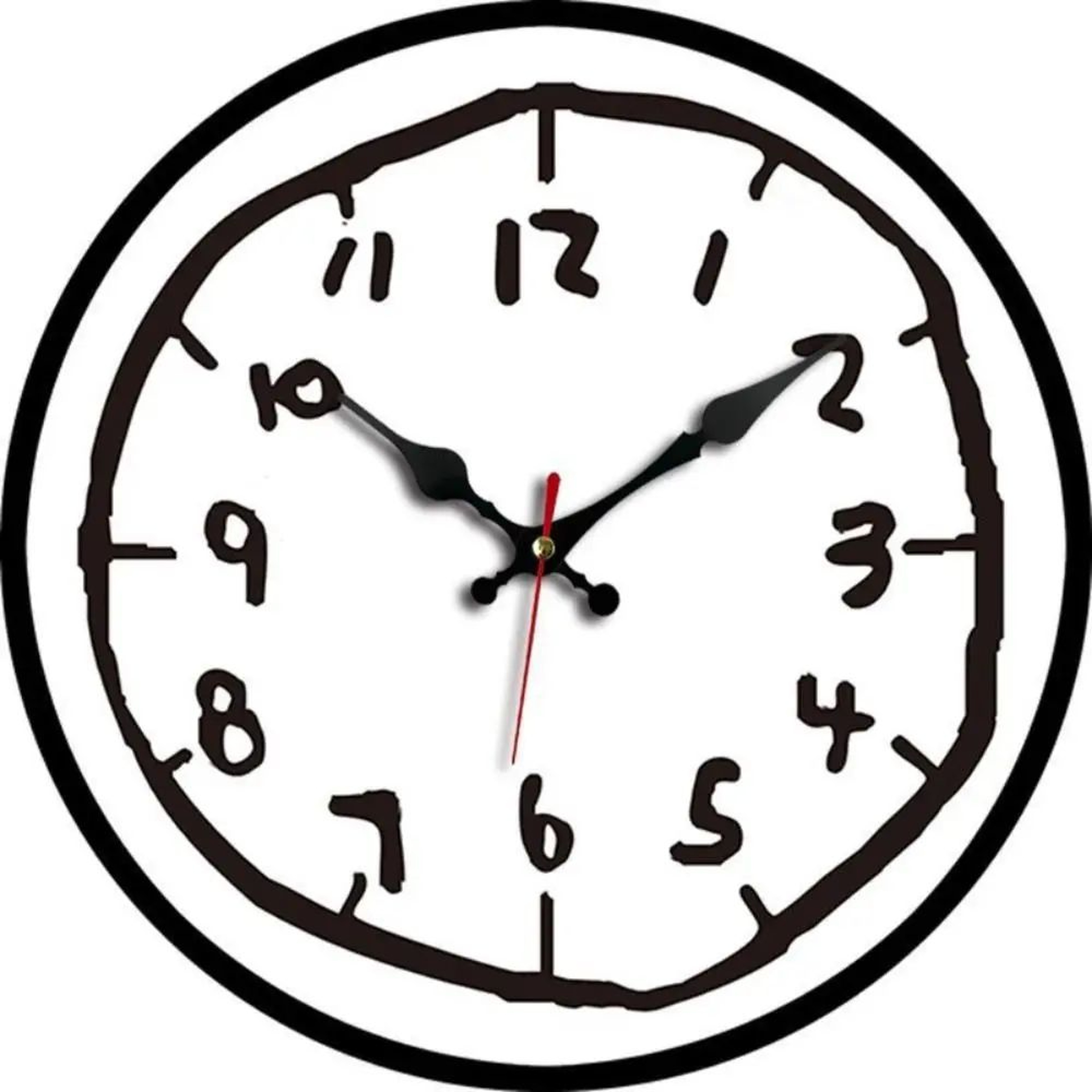 12 In Silent Graffiti Wall Clock  Modern Cartoon Number Round Hanging Clock For Bedroom Office  Liv 2