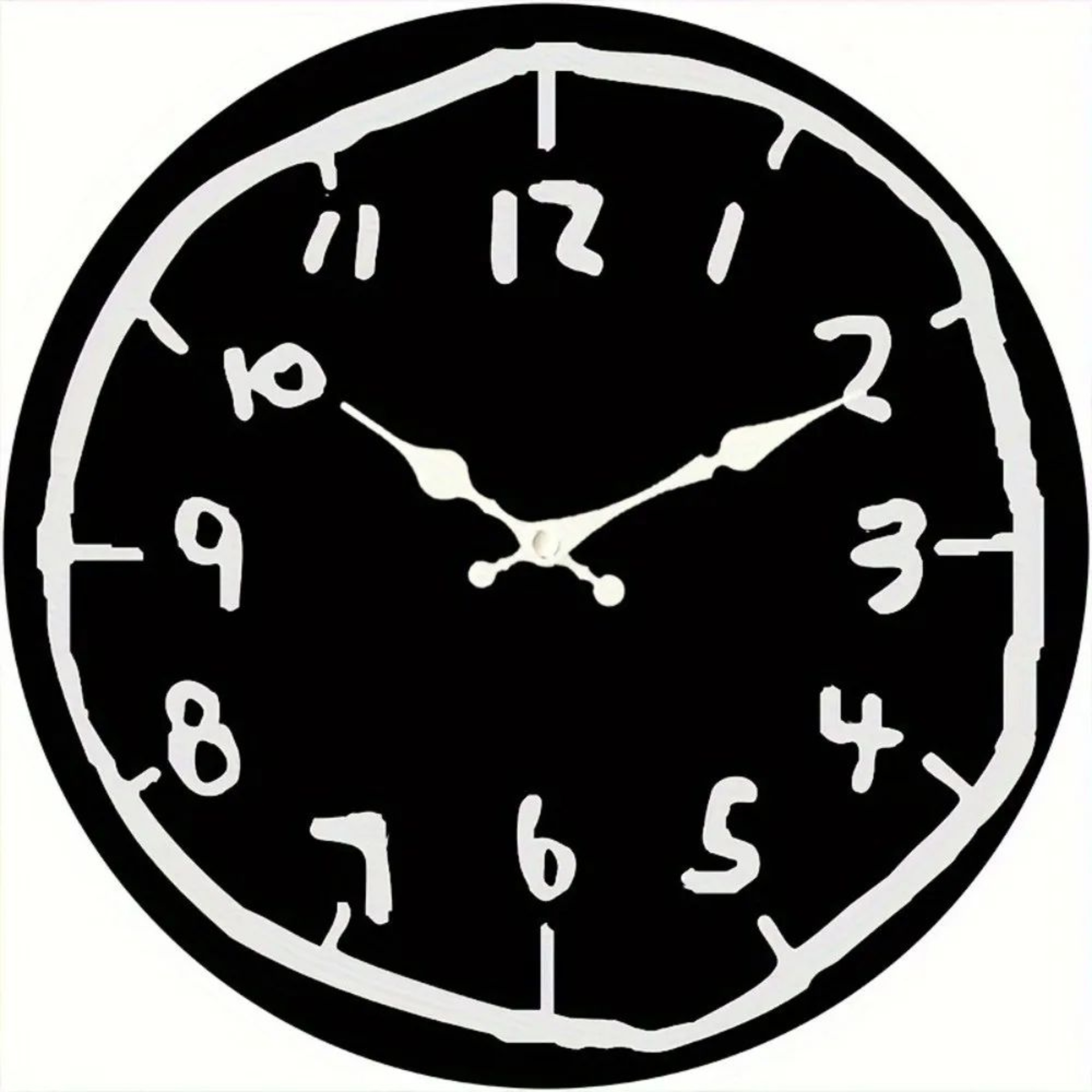 12 In Silent Graffiti Wall Clock  Modern Cartoon Number Round Hanging Clock For Bedroom Office  Liv 7
