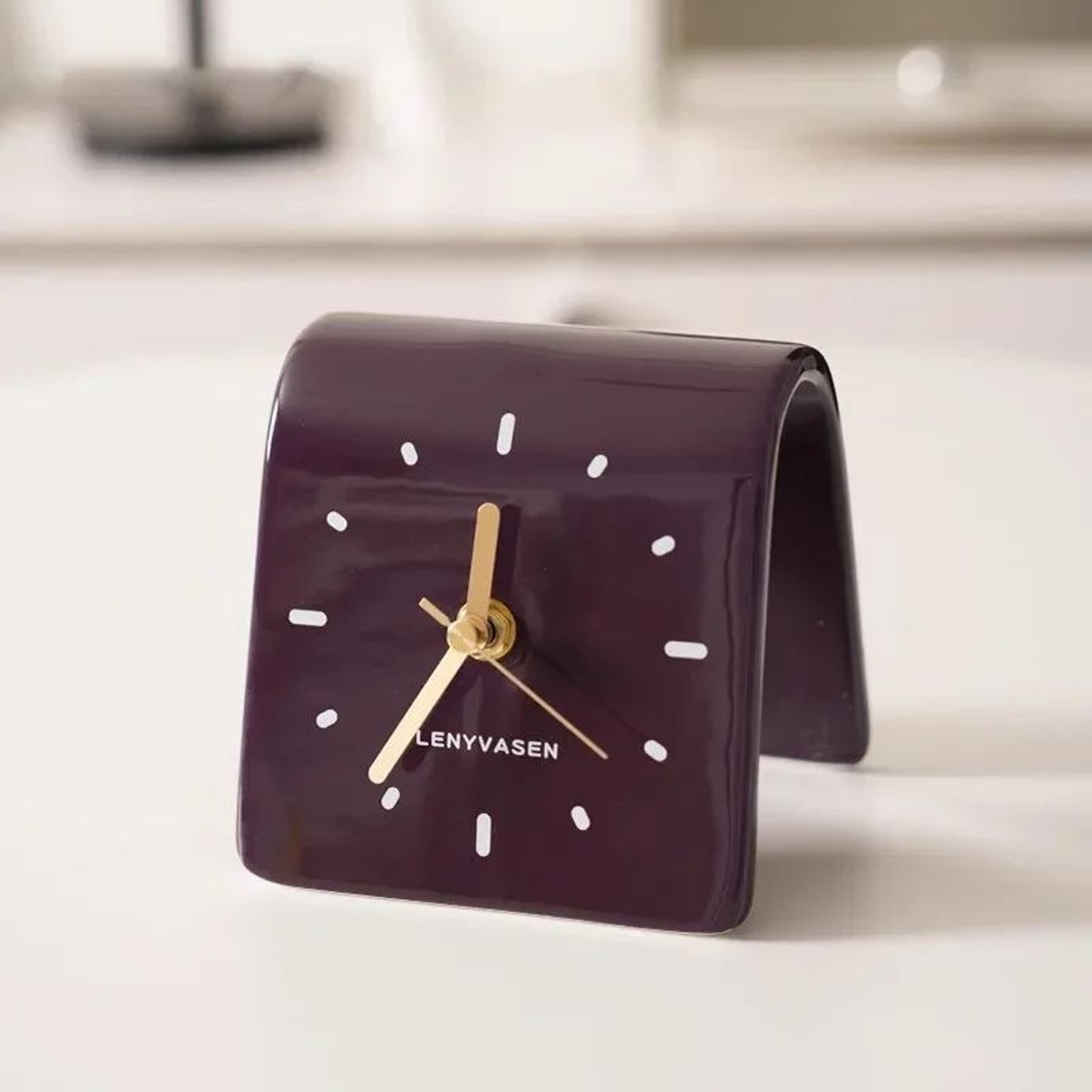 Ceramic Digital Table Clock  Silent Decorative Desktop Clock For Bedroom Living Room  Bedside Decor 7