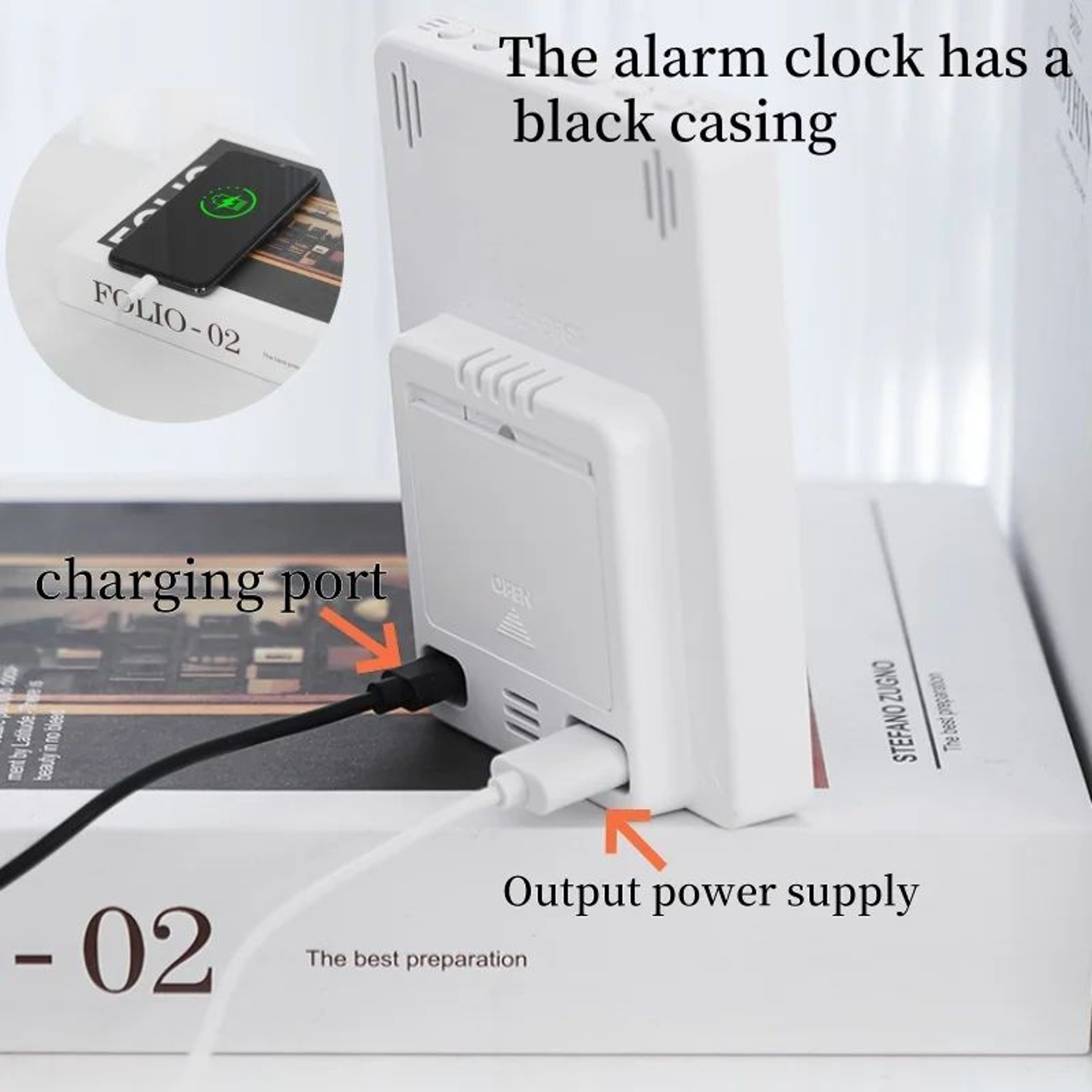 Digital LED Alarm Clock  Dimmable Wall  Table Clock With Temperature Humidity Display USB Charging  3