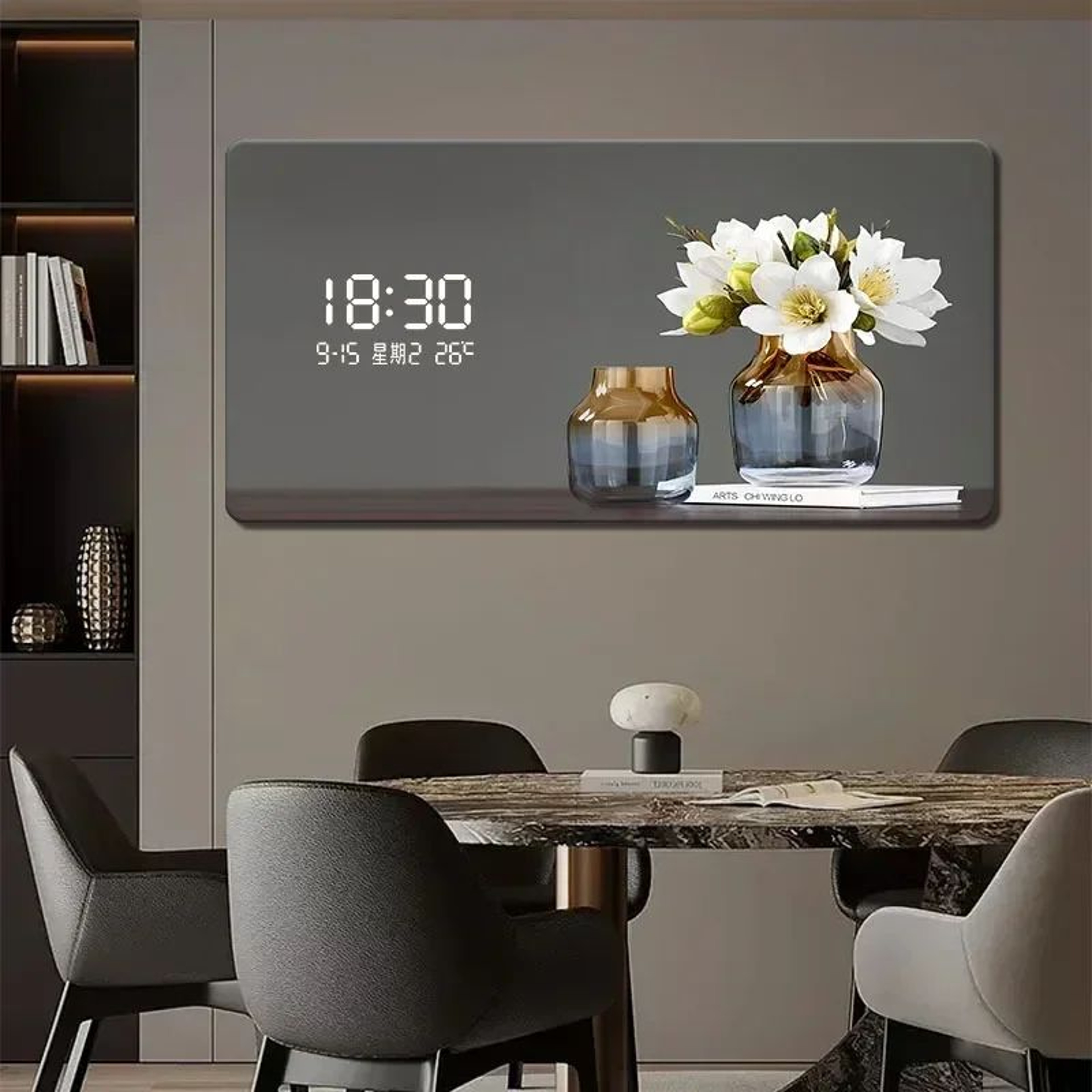 Large Abstract Geometric Wall Clock  Luxury Metal Acrylic Quartz Decor For Living Room  Bedroom 4