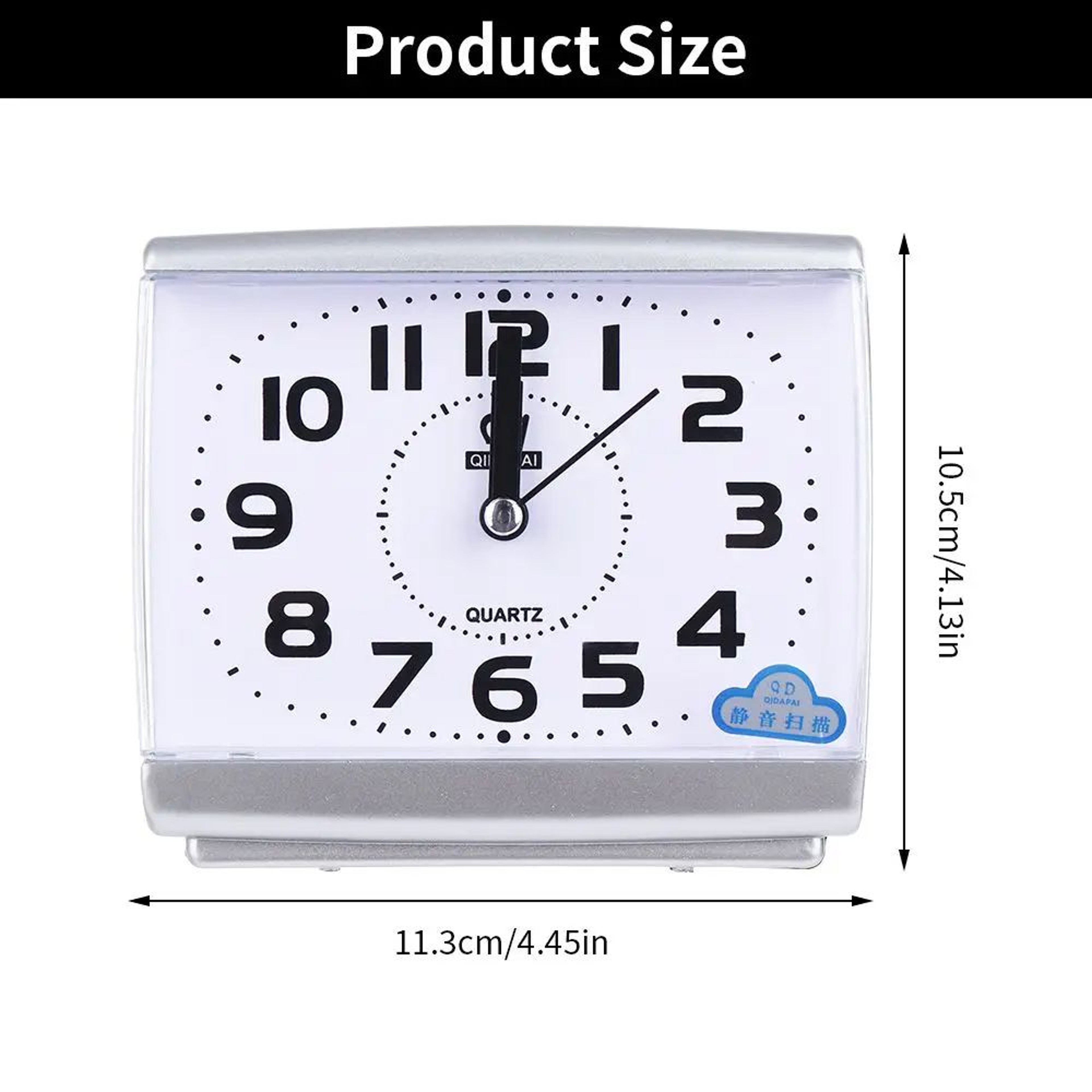 Large Number Quartz Alarm Clock  Compact Bedside Table Clock For Bedroom Desk Shelf Home Decor Whit 5