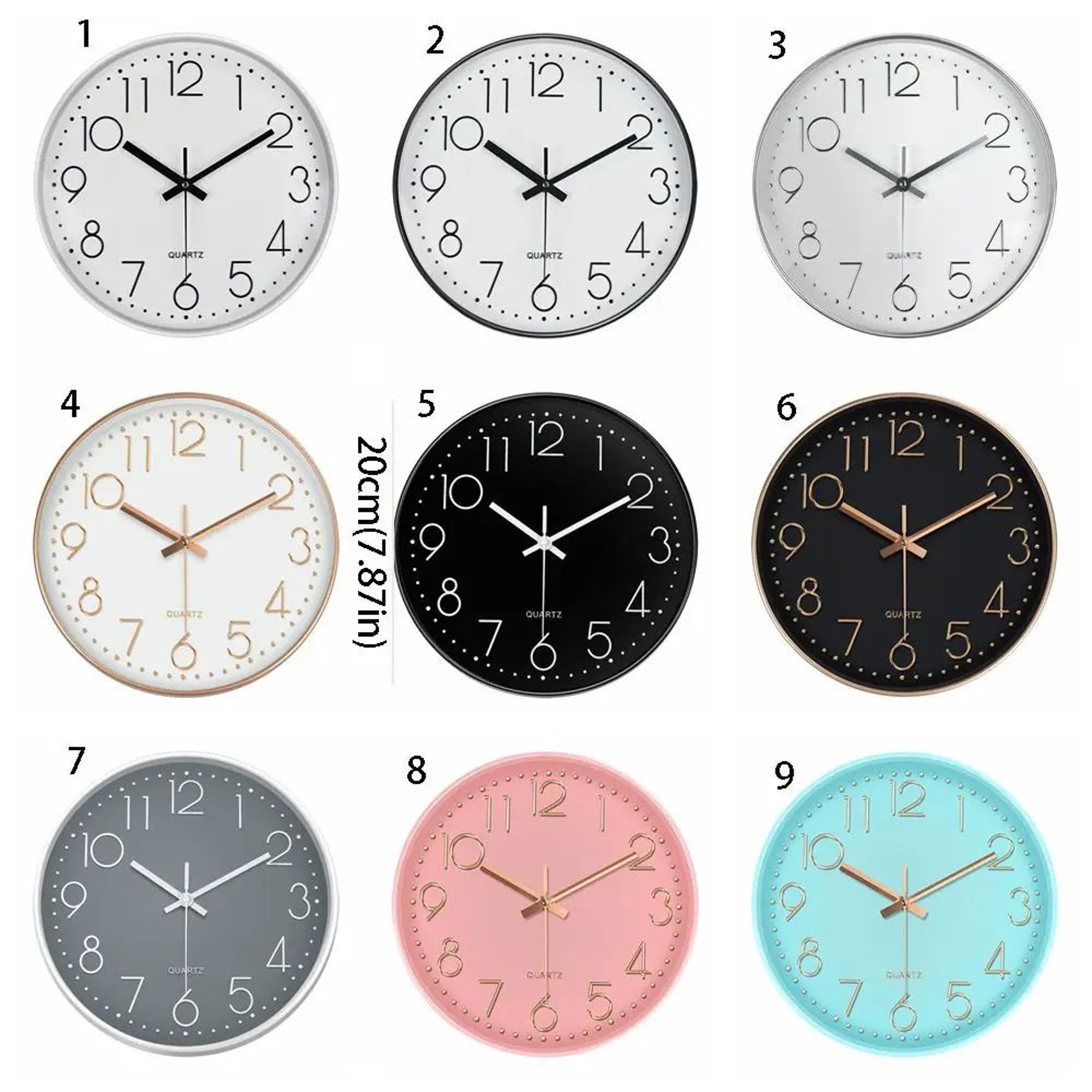 8 In Nordic Silent Wall Clock  NonTicking 3D Number Modern Decorative Clock For Living Room Bedroom 5
