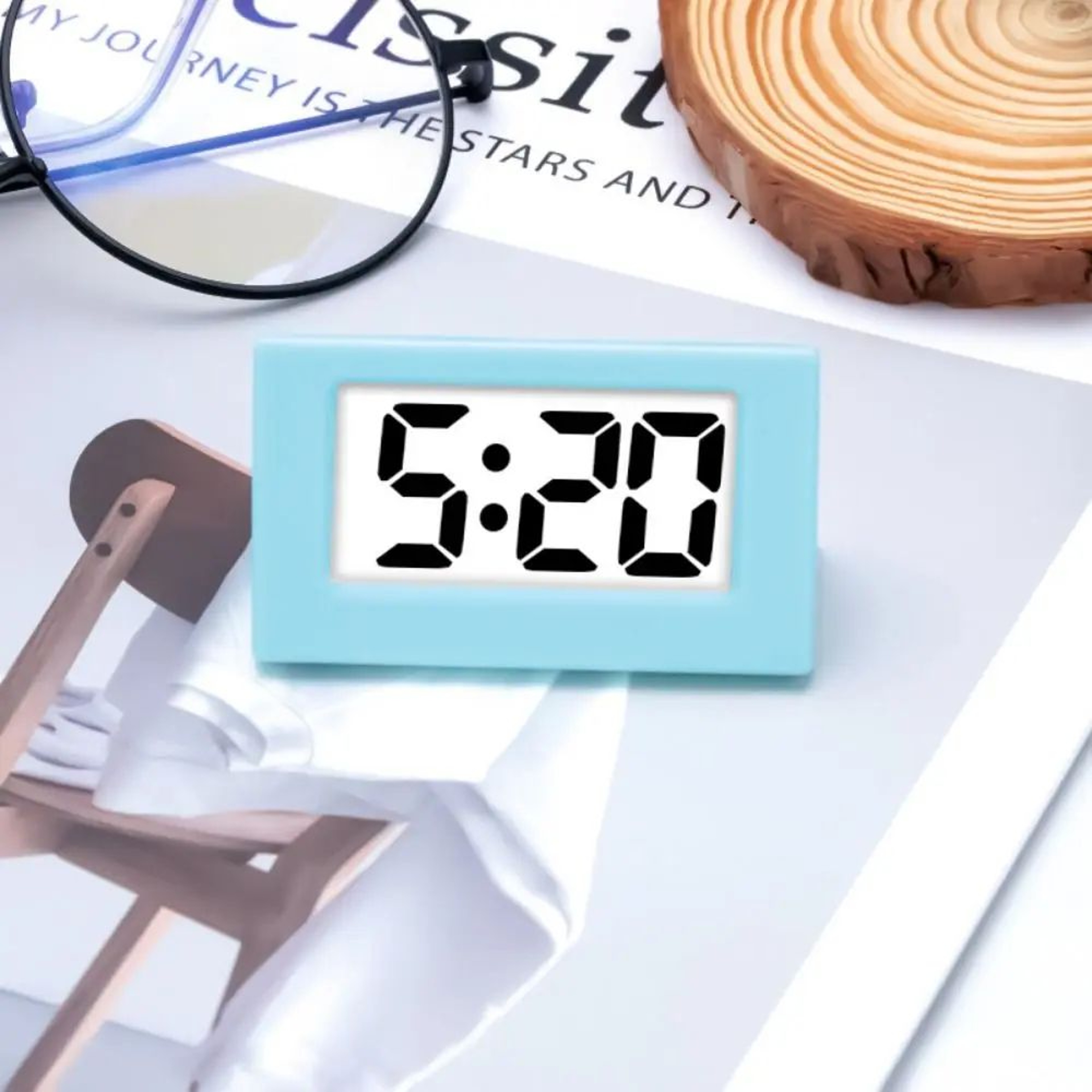 Mini Triangle Digital Desk Clock  Cute Silent Compact Time Display For Bedroom Office Home Desk Dec 0