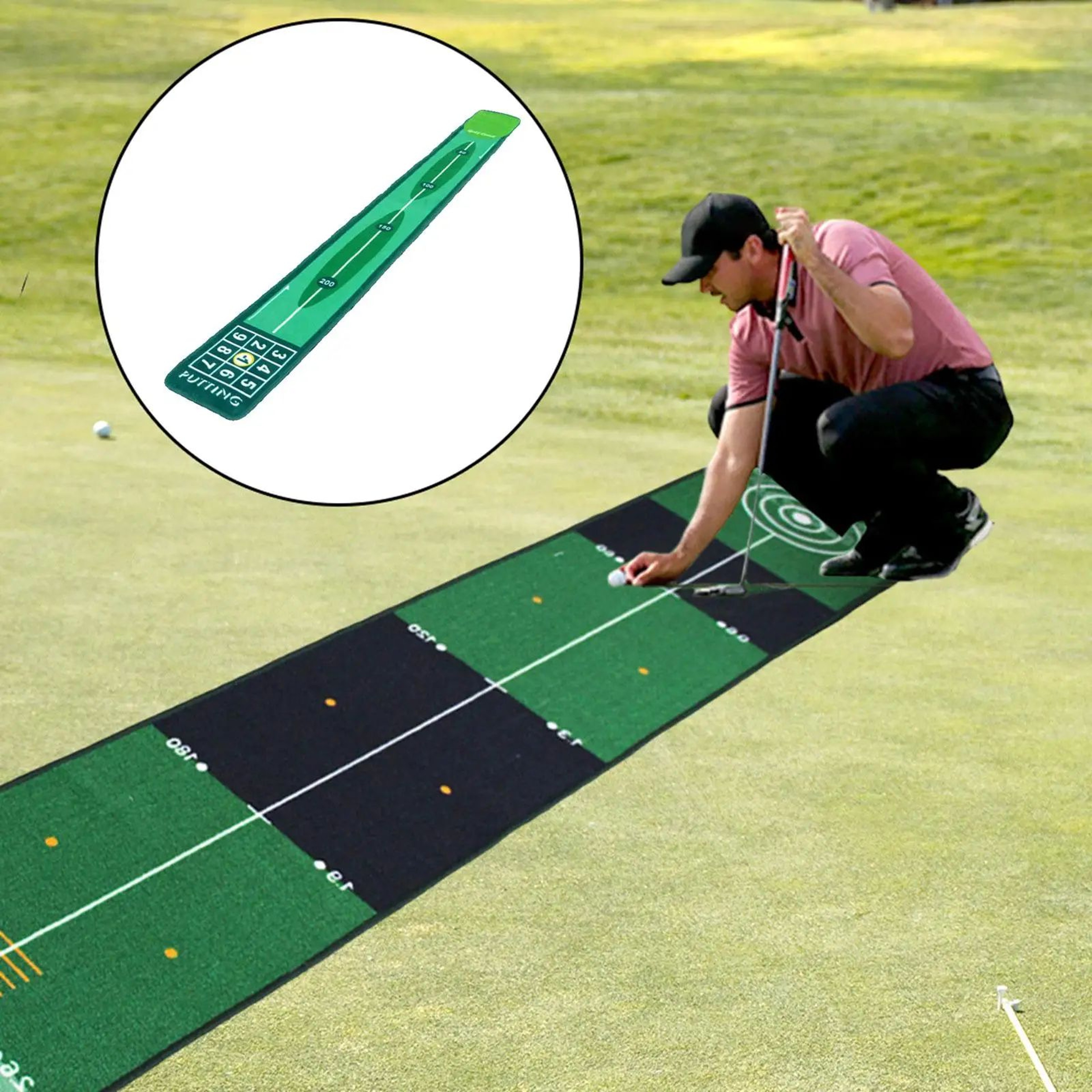 Portable Golf Putting Mat  RollUp Practice Surface For Home Office  Outdoor Training Golfer Gift 3