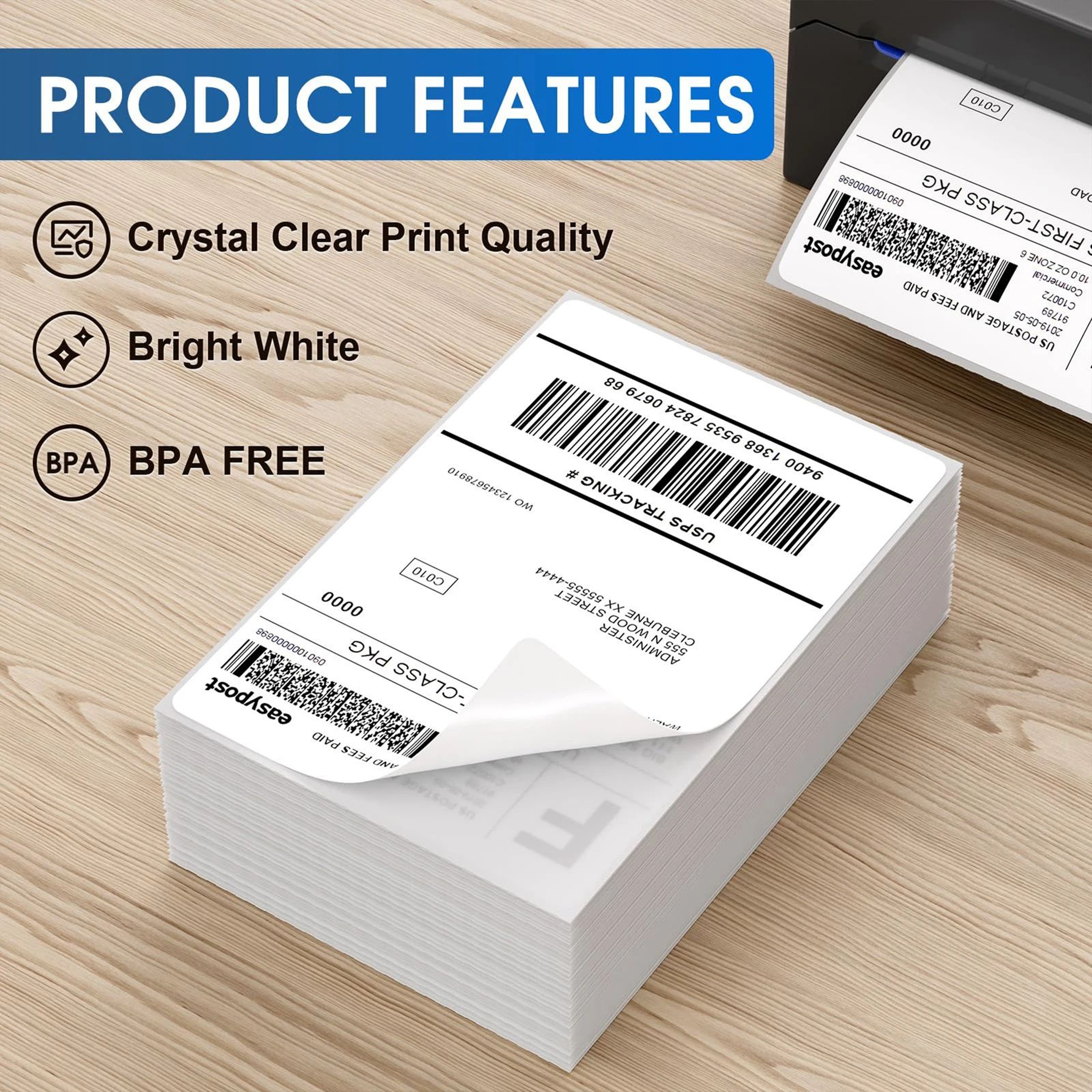 4 X 6 In Thermal Shipping Labels  100500pcs Adhesive Stickers For Desktop Printers Parcel Address L 1