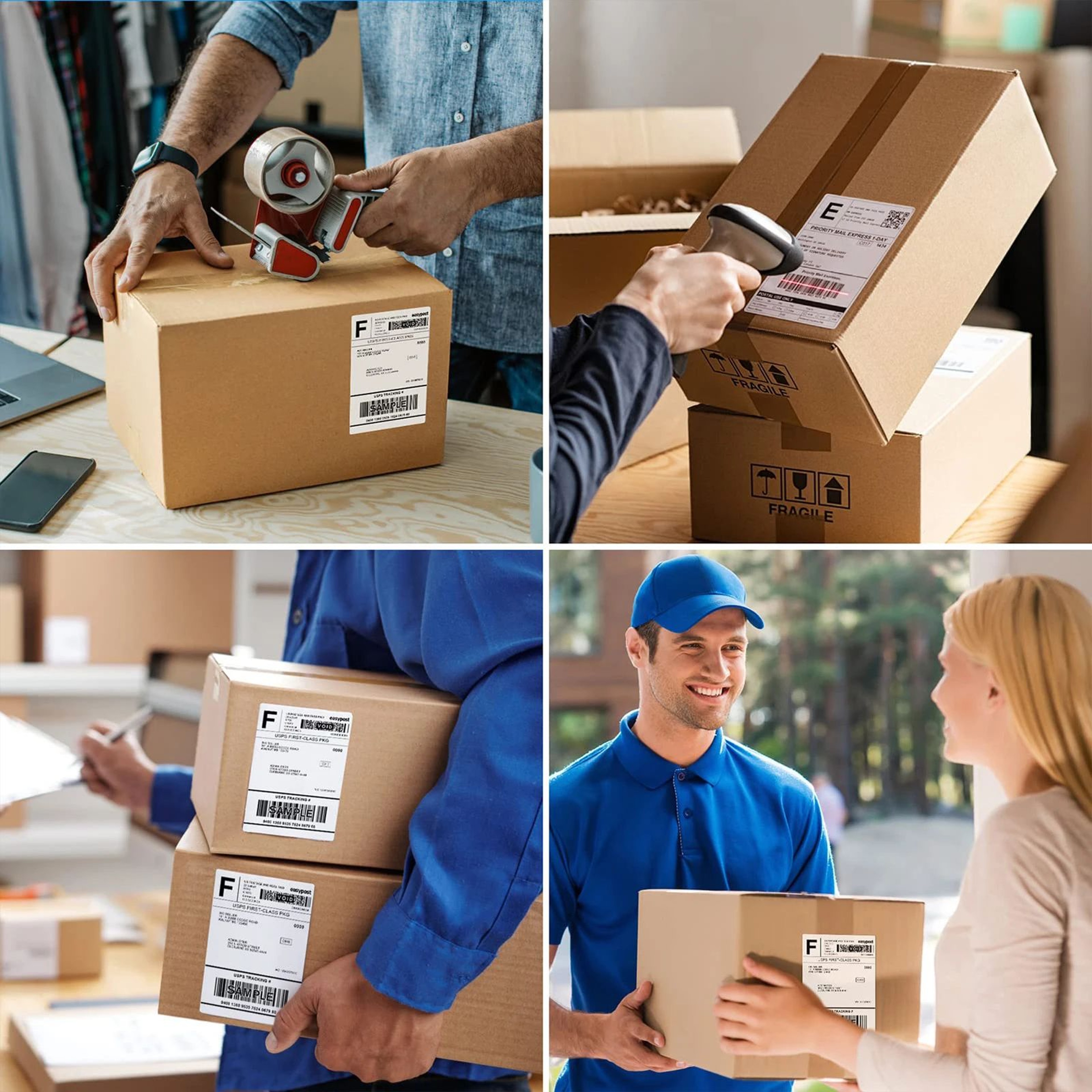 4 X 6 In Thermal Shipping Labels  100500pcs Adhesive Stickers For Desktop Printers Parcel Address L 5