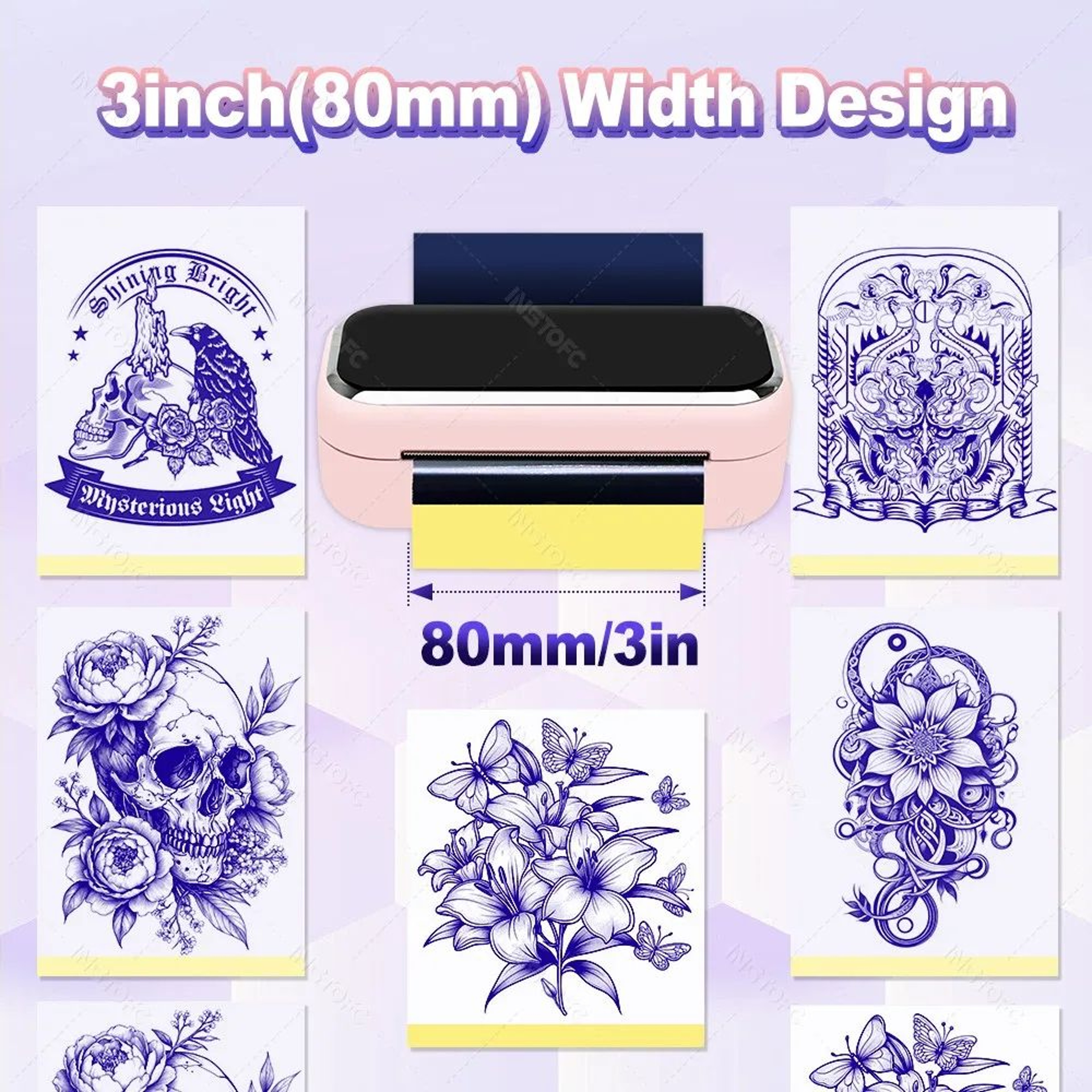 Mini Tattoo Stencil Printer  MR3 Wireless Thermal Transfer Printing For Small Designs Android  IOS