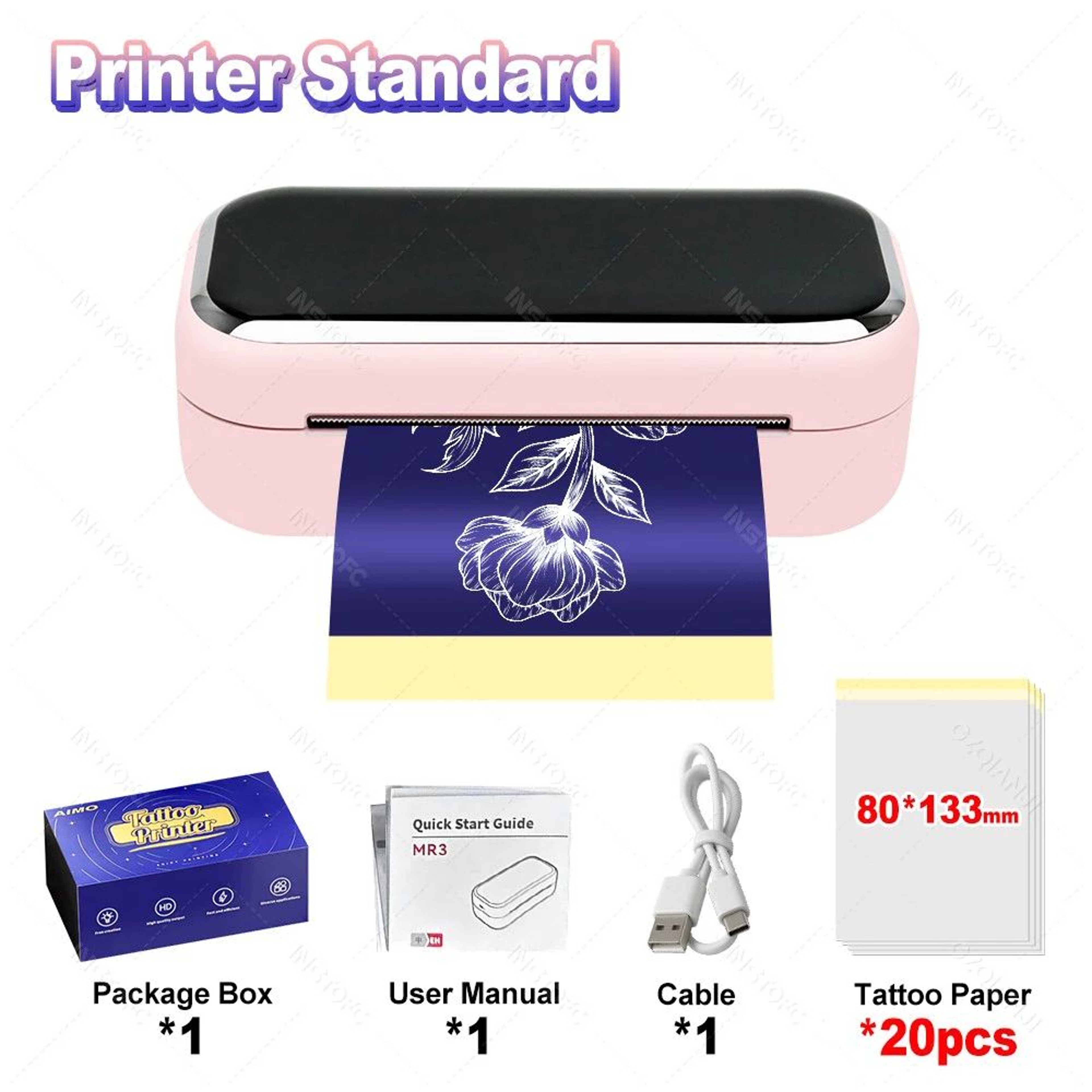 Mini Tattoo Stencil Printer  MR3 Wireless Thermal Transfer Printing For Small Designs Android  IOS  9