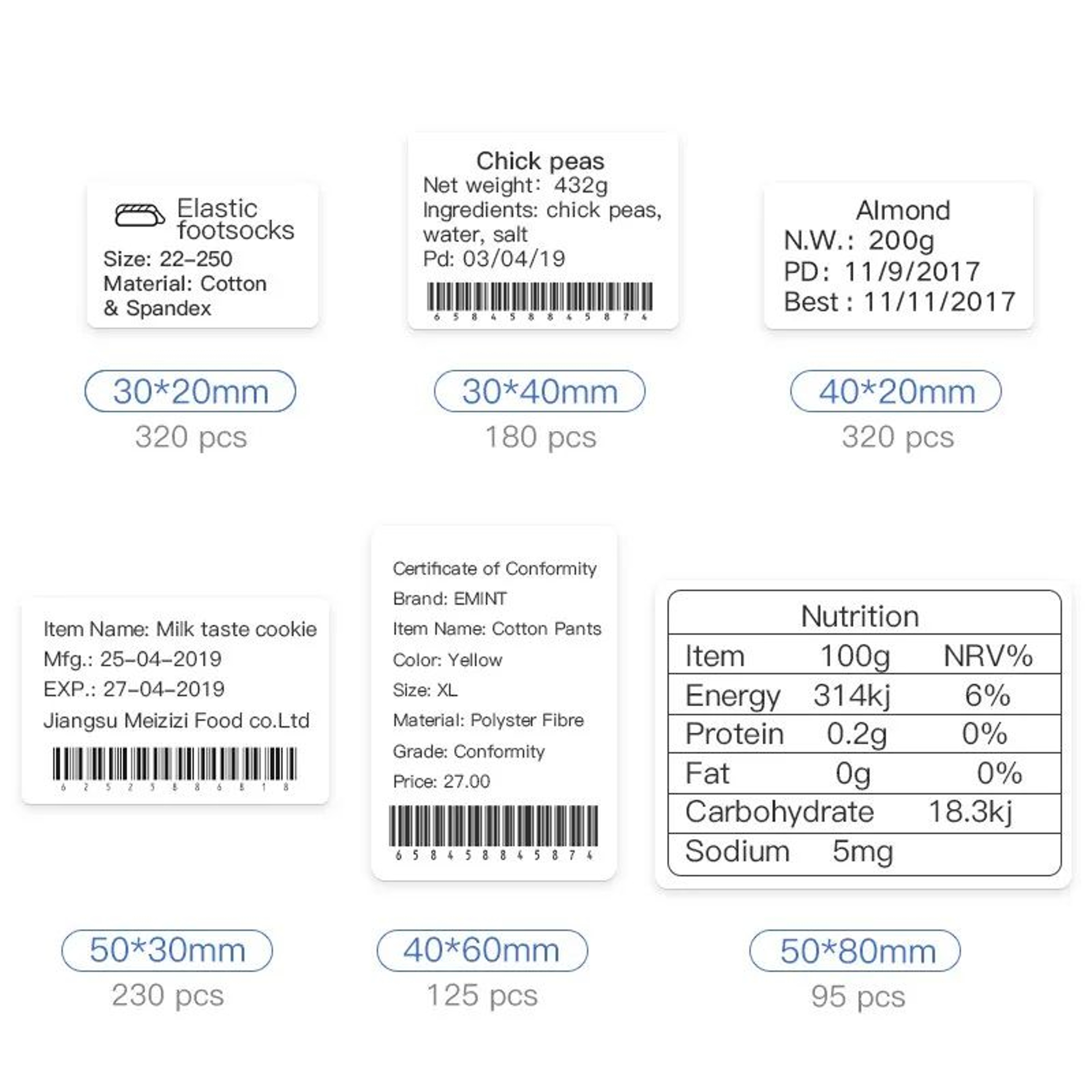 Thermal Label Rolls  White Color  Transparent Adhesive Stickers For B1 B21 B31  B3S Printers With A