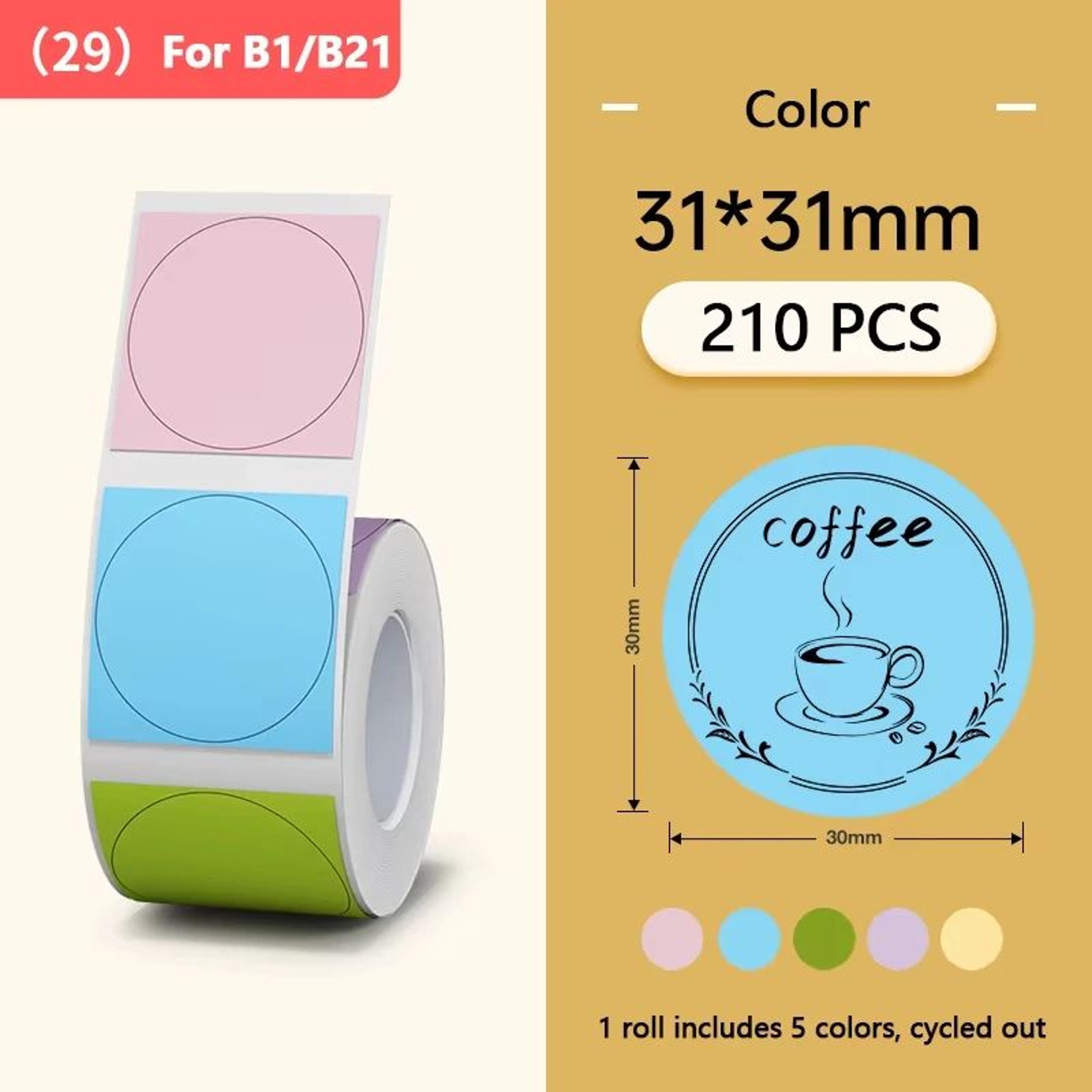 Thermal Label Rolls  White Color  Transparent Adhesive Stickers For B1 B21 B31  B3S Printers With A