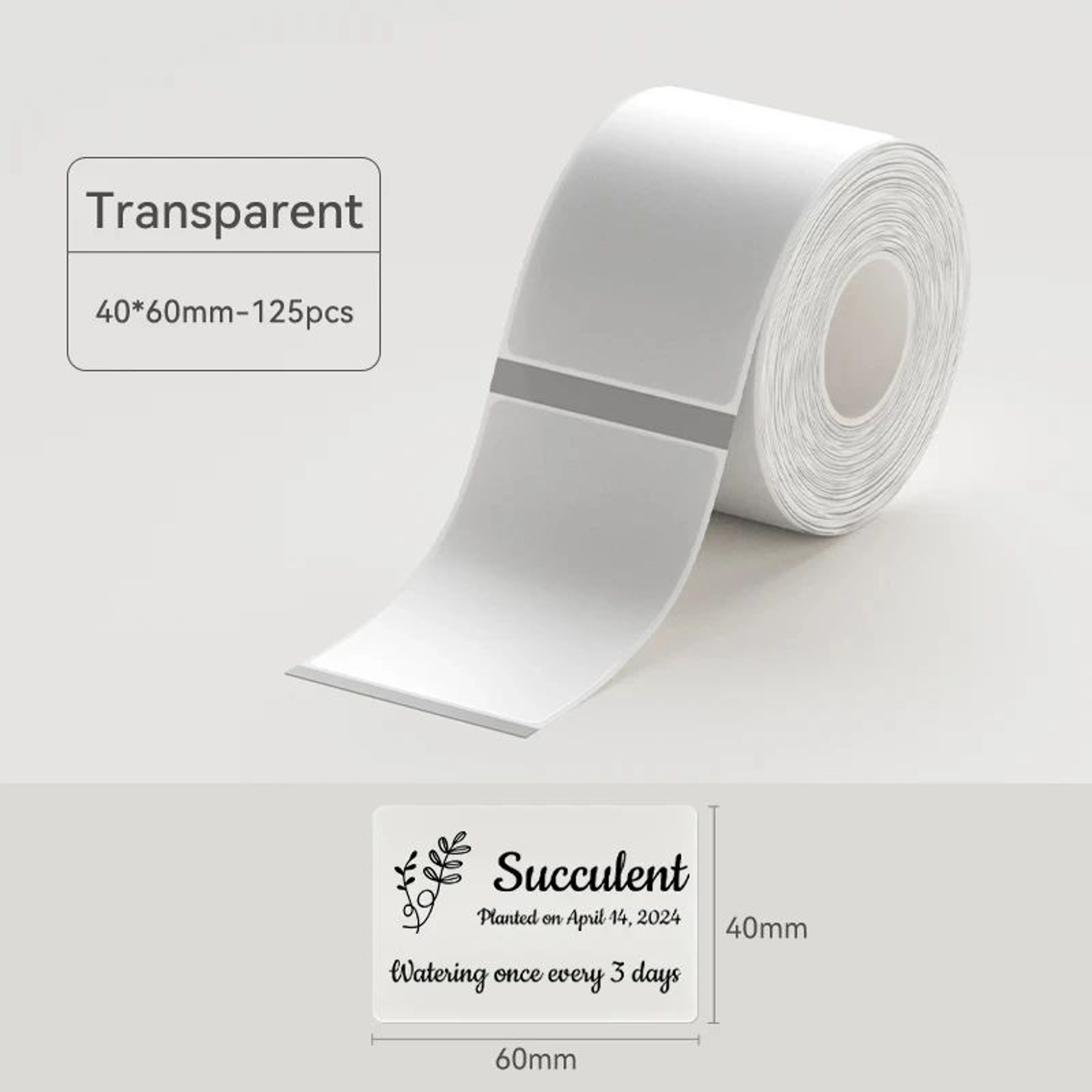 Thermal Label Rolls  White Color  Transparent Adhesive Stickers For B1 B21 B31  B3S Printers With A