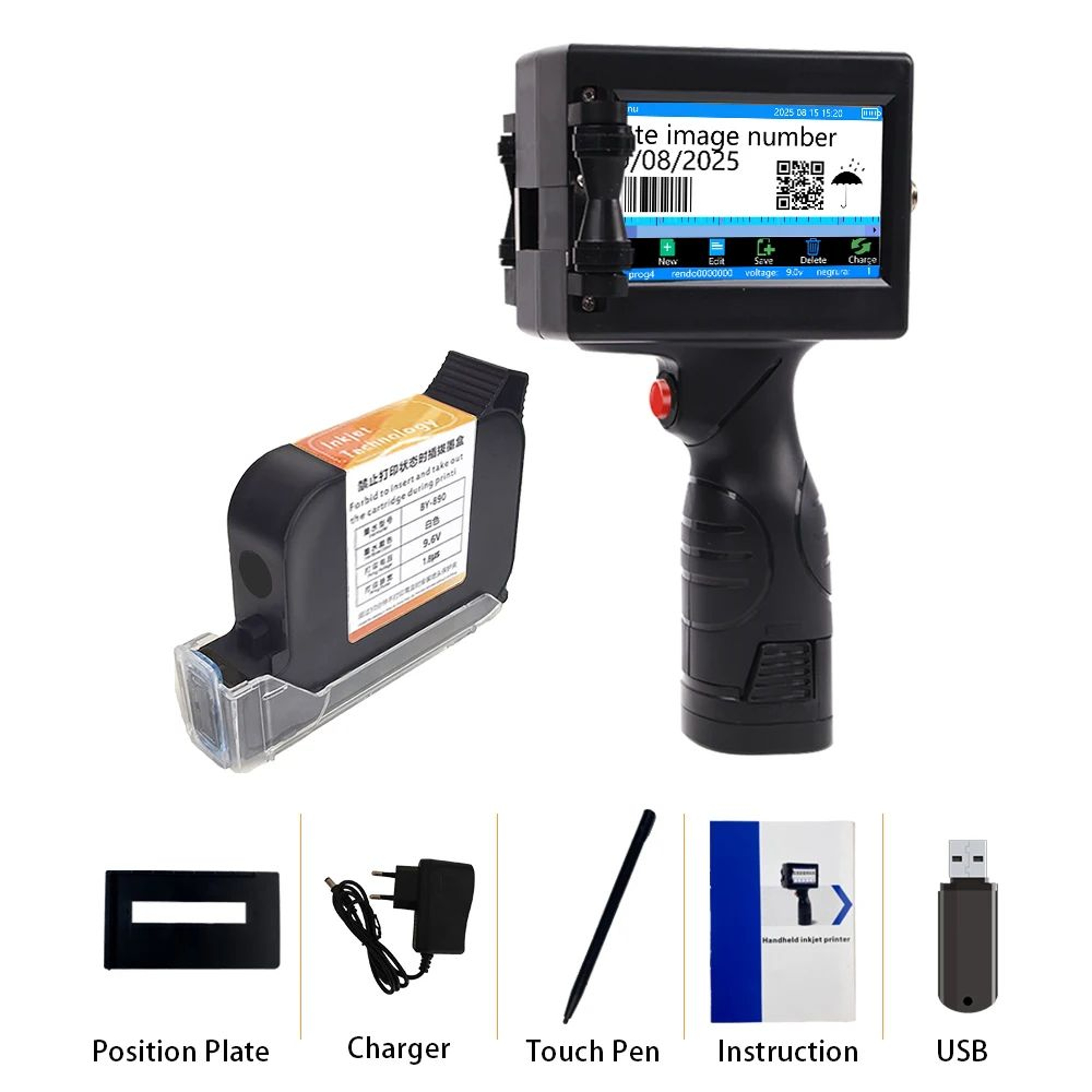 Portable Inkjet Printer  BXH15 Touchscreen Coding Machine For Date Batch Numbers Logos Barcode  QR  8
