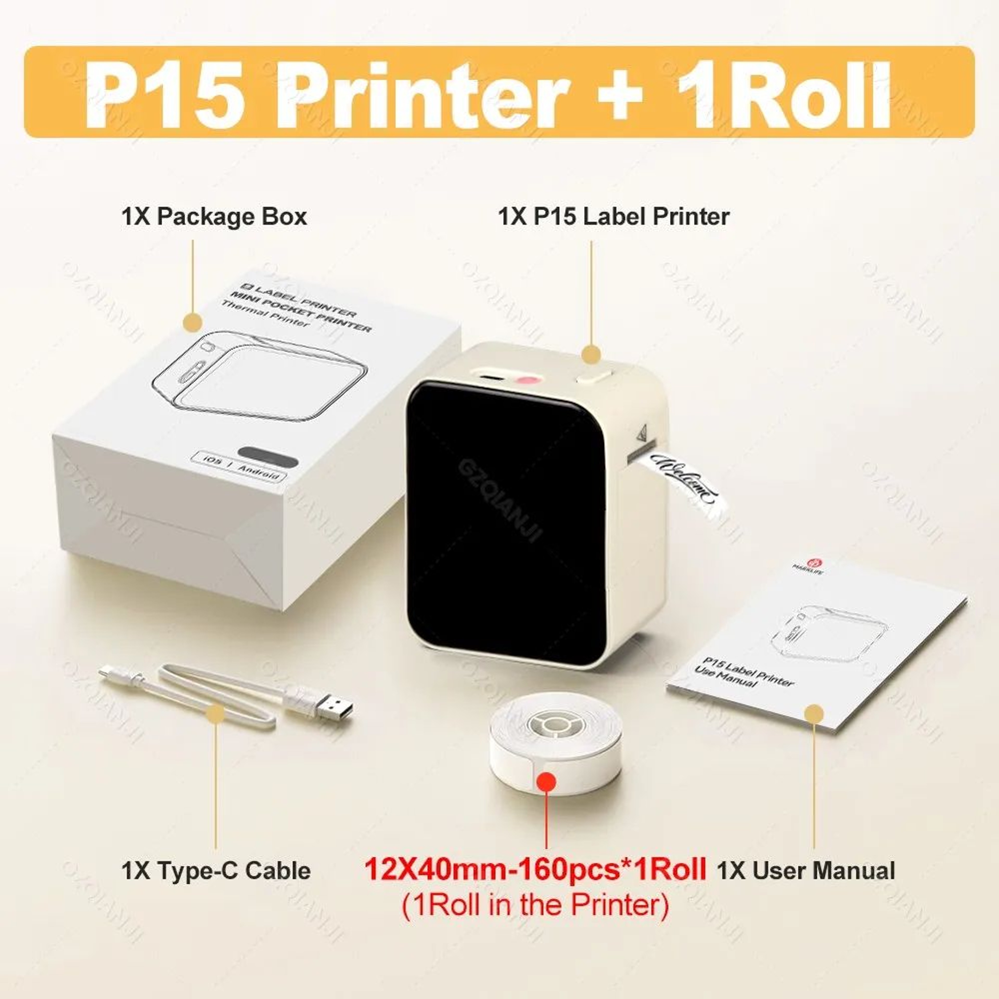 Mini Label Printer  P15 Bluetooth Inkless Sticker Maker With App Editing  Bulk Printing For Home  O 6