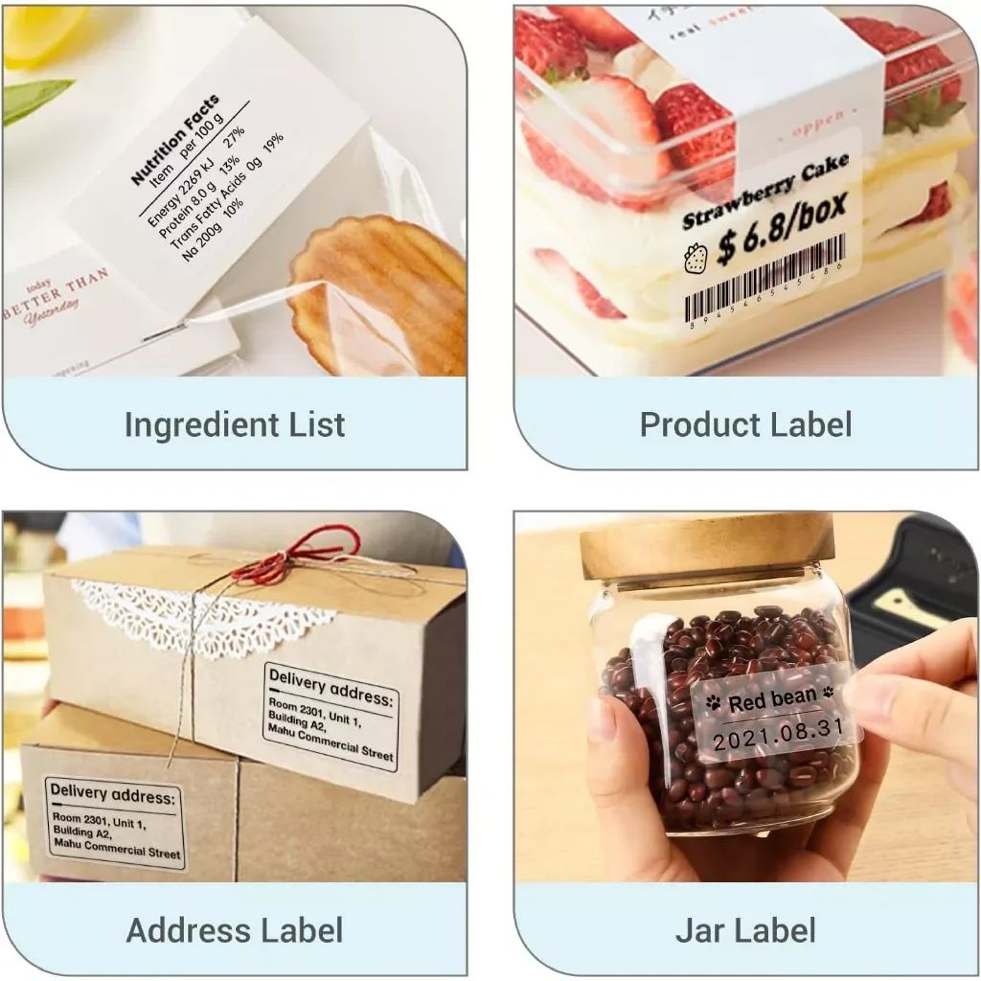 Transparent Thermal Labels  Round  Square Adhesive Stickers For B21 B1 B203  B3S Printers For Home