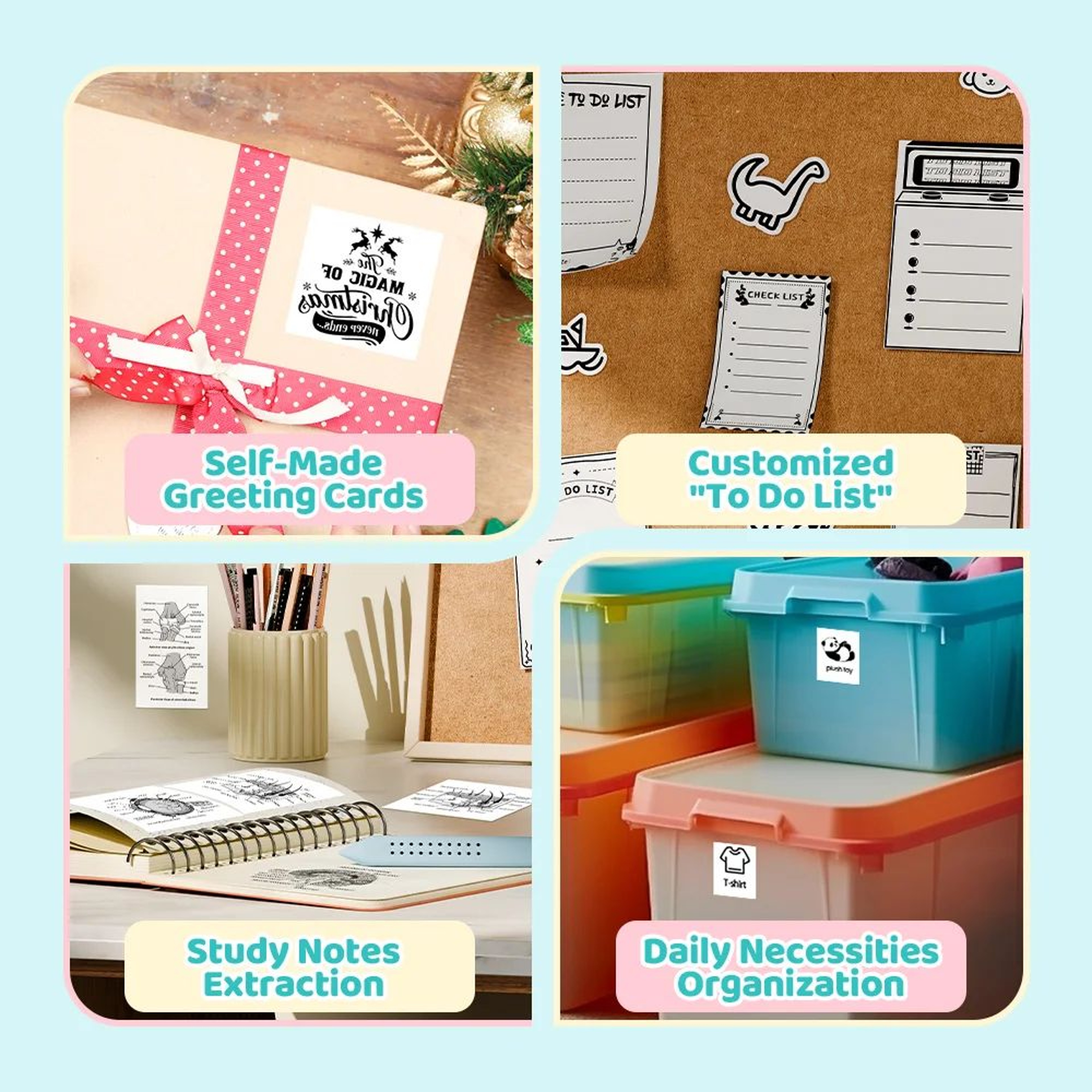 Mini Sticker Printer  T02 Bluetooth Inkless Photo  Note Printing For IOS Android DIY Journals And S