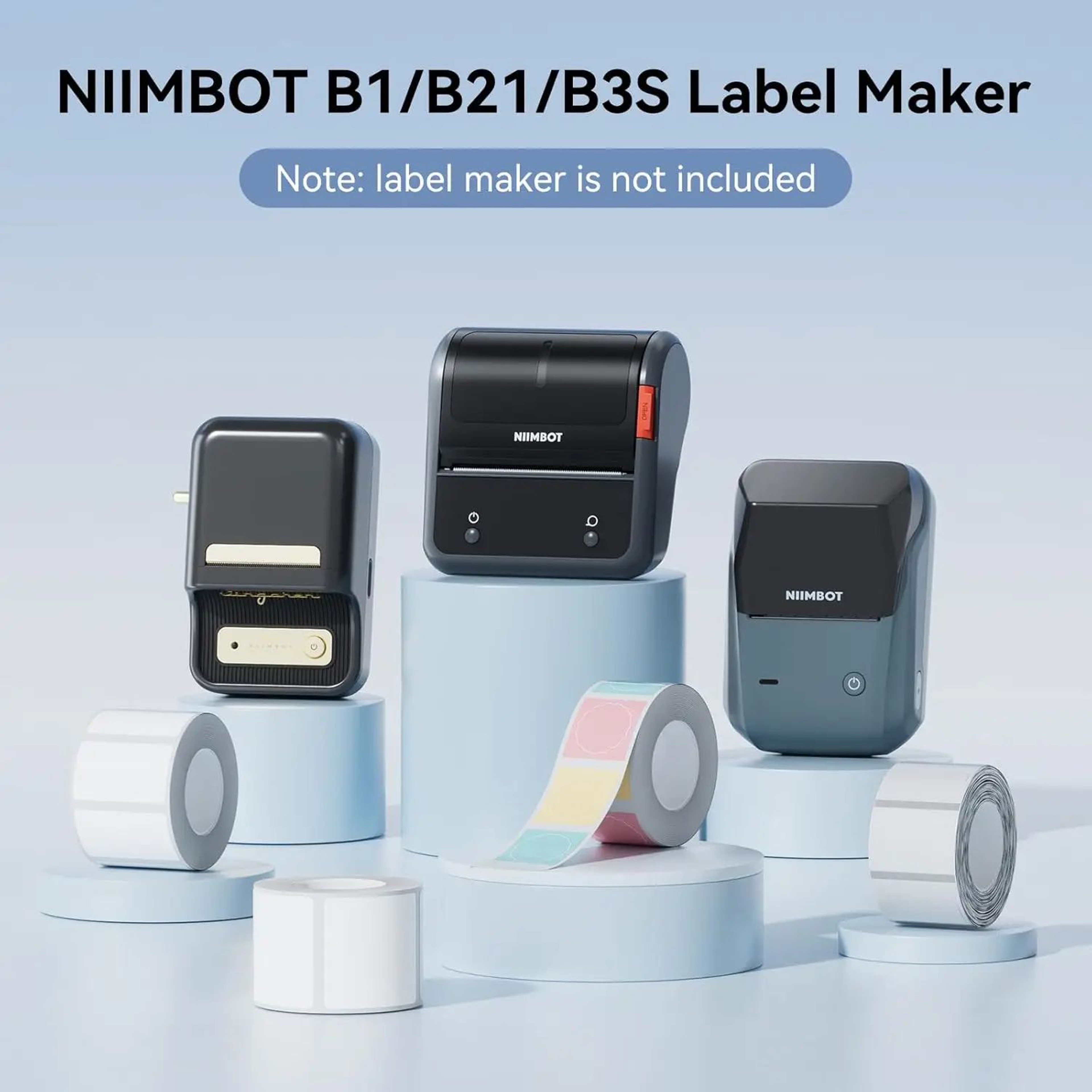 Thermal Label Roll  White Color  Transparent Adhesive Stickers For B1 B21 B3S  K3 Printers For Home
