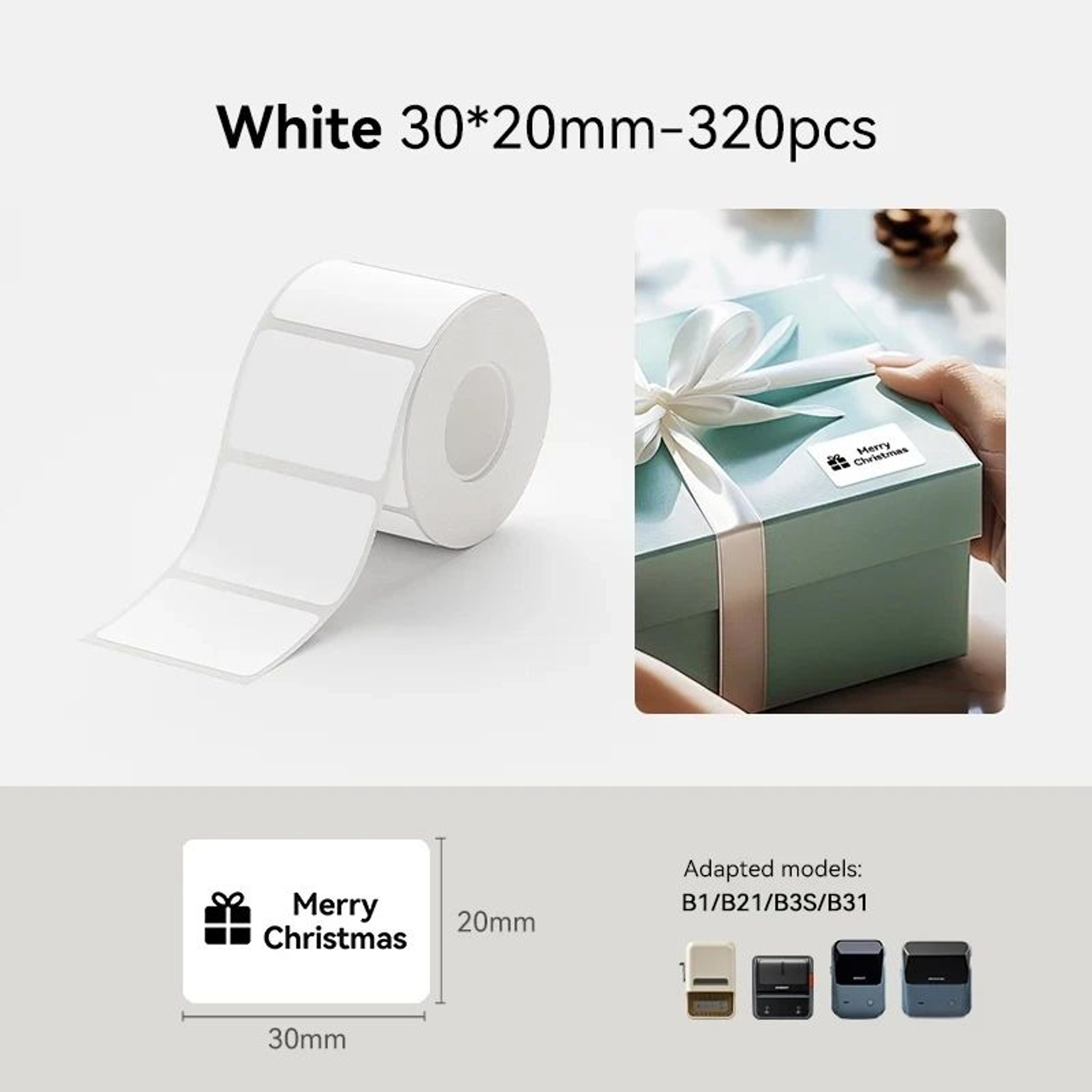 Thermal Label Roll  White Color  Transparent Adhesive Stickers For B1 B21 B3S  K3 Printers For Home