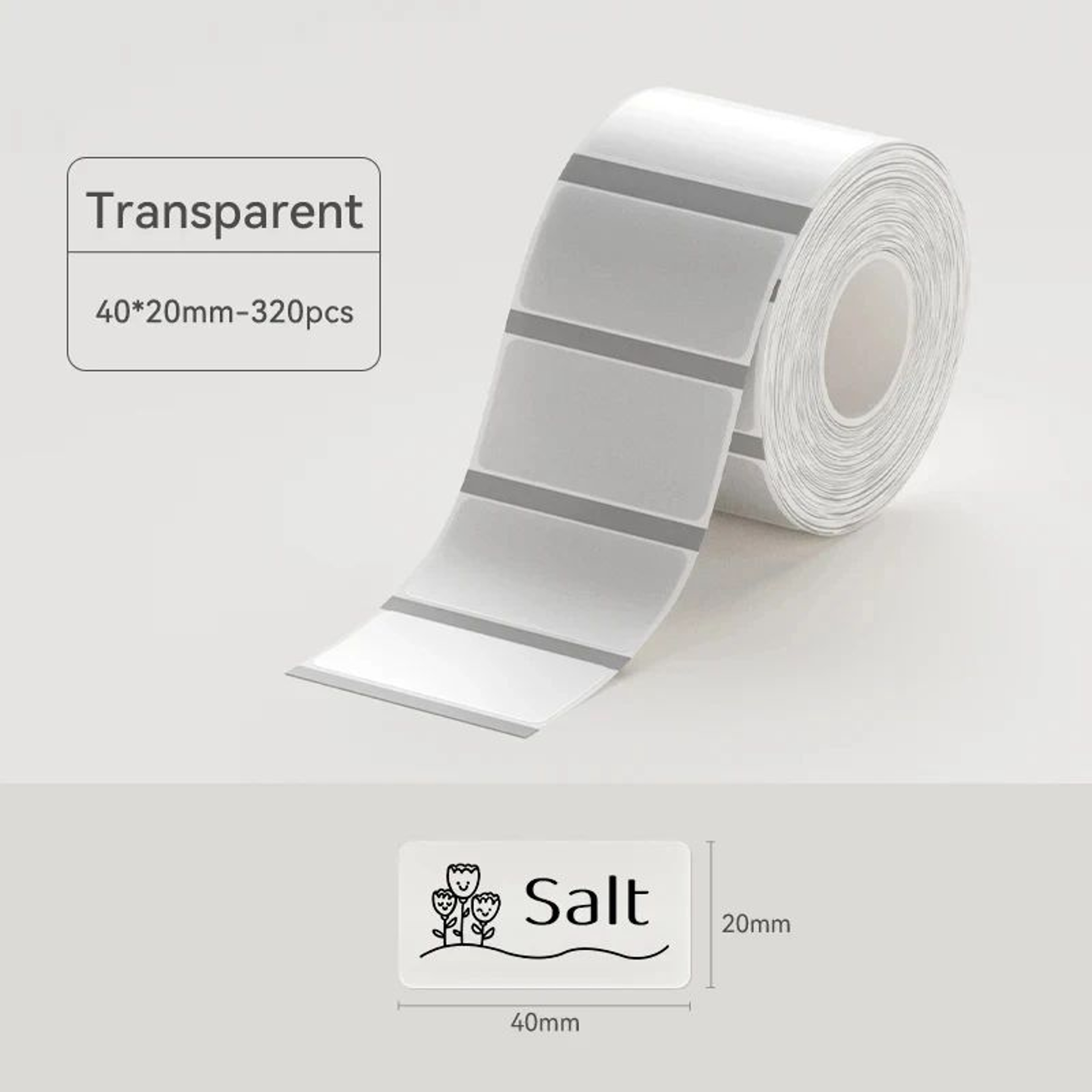 Thermal Label Roll  White Color  Transparent Adhesive Stickers For B1 B21 B3S  K3 Printers For Home