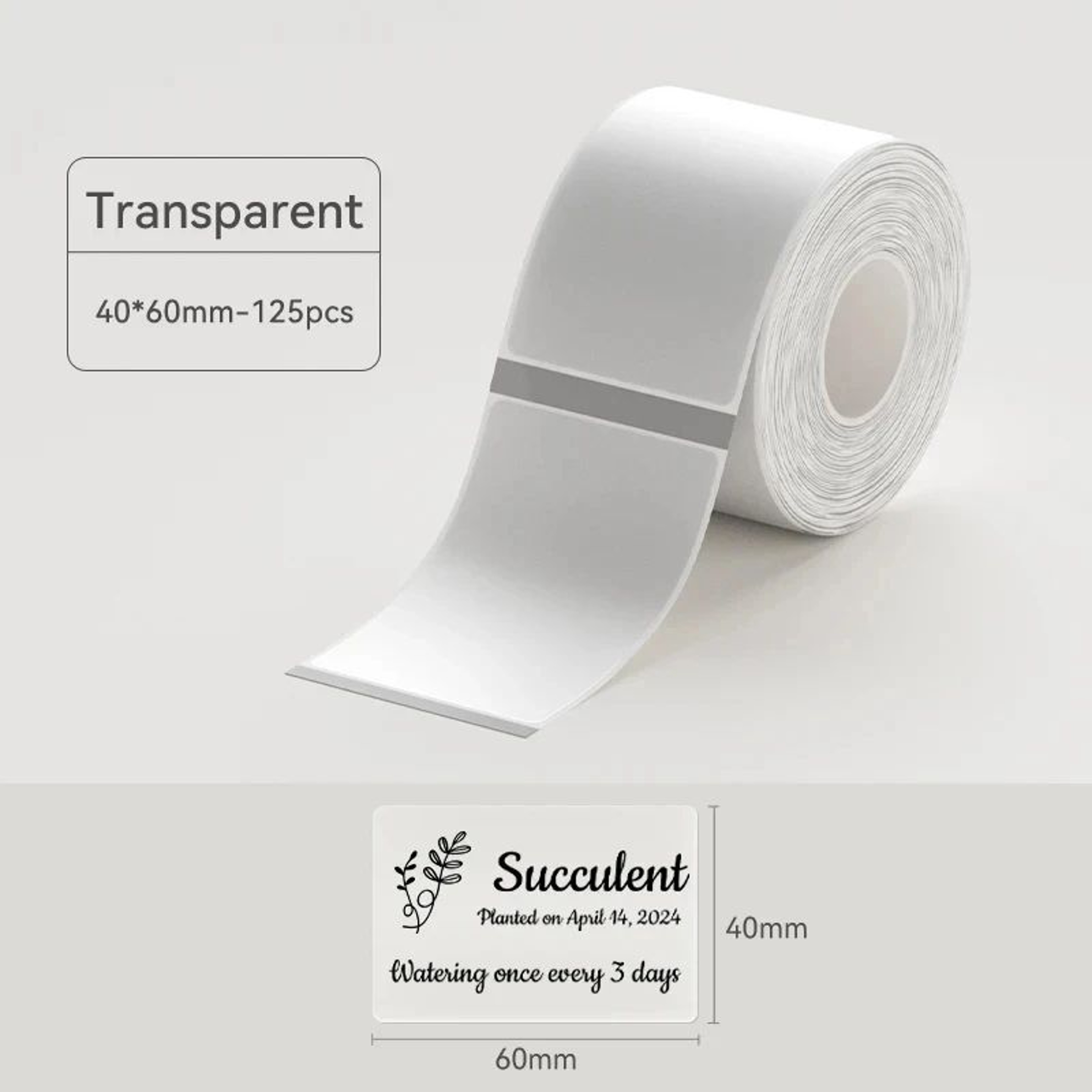 Thermal Label Roll  White Color  Transparent Adhesive Stickers For B1 B21 B3S  K3 Printers For Home