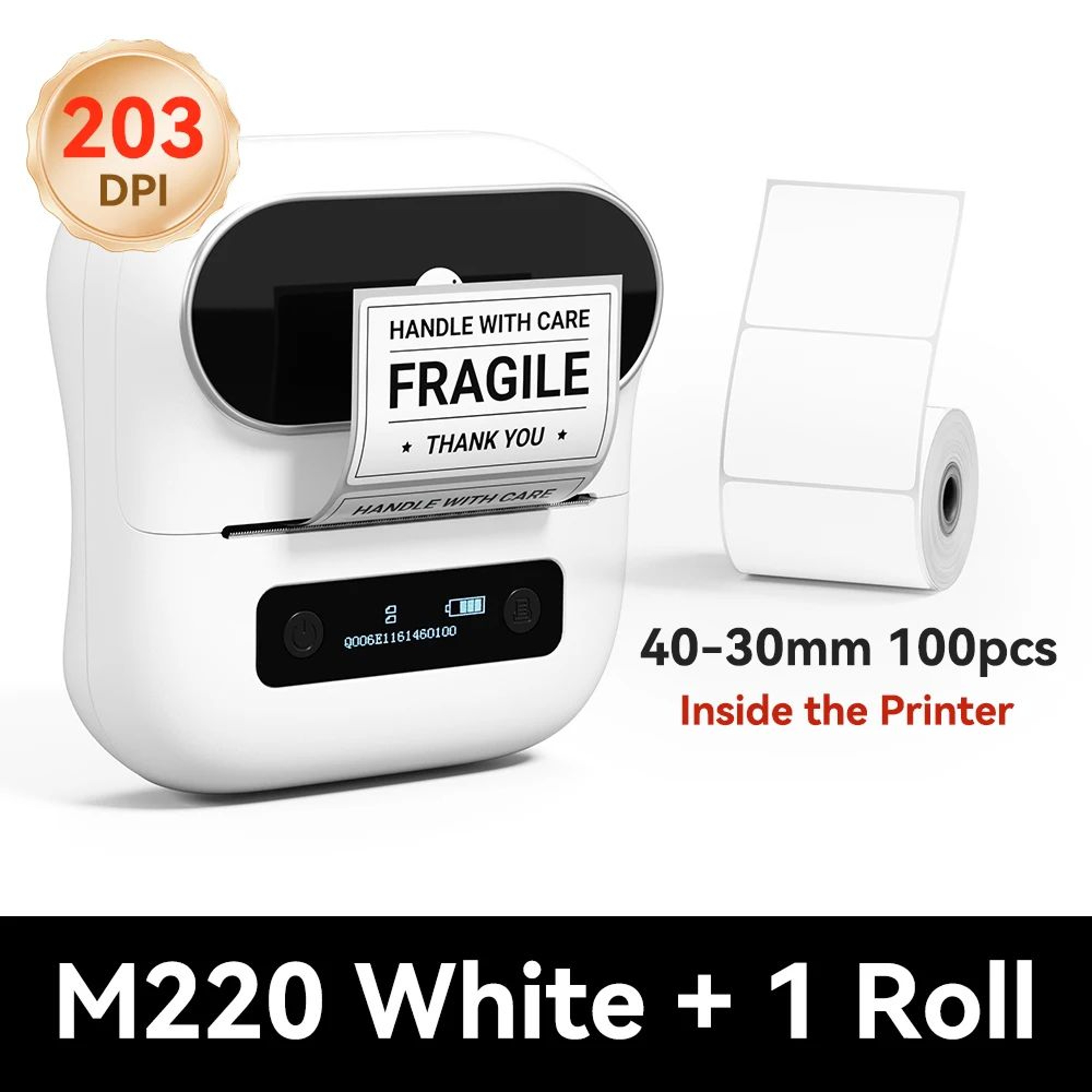 Portable Label Printer  M220 Bluetooth 50 Inkless Sticker Maker With Case  3 Label Rolls For Office 7