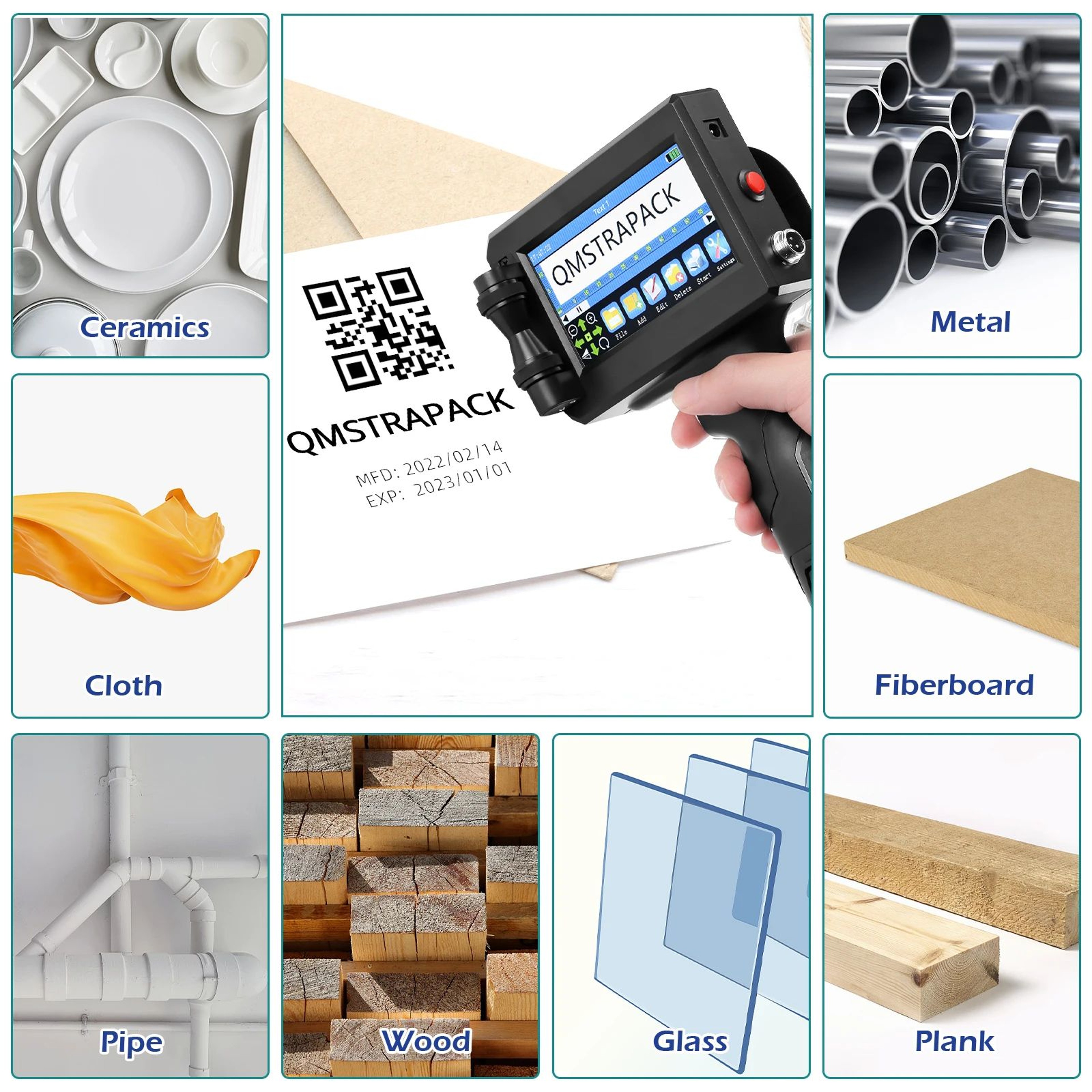 Handheld Inkjet Printer  NonEncrypted 05 In Coder With Touchscreen  FastDrying Ink For QR Barcode B