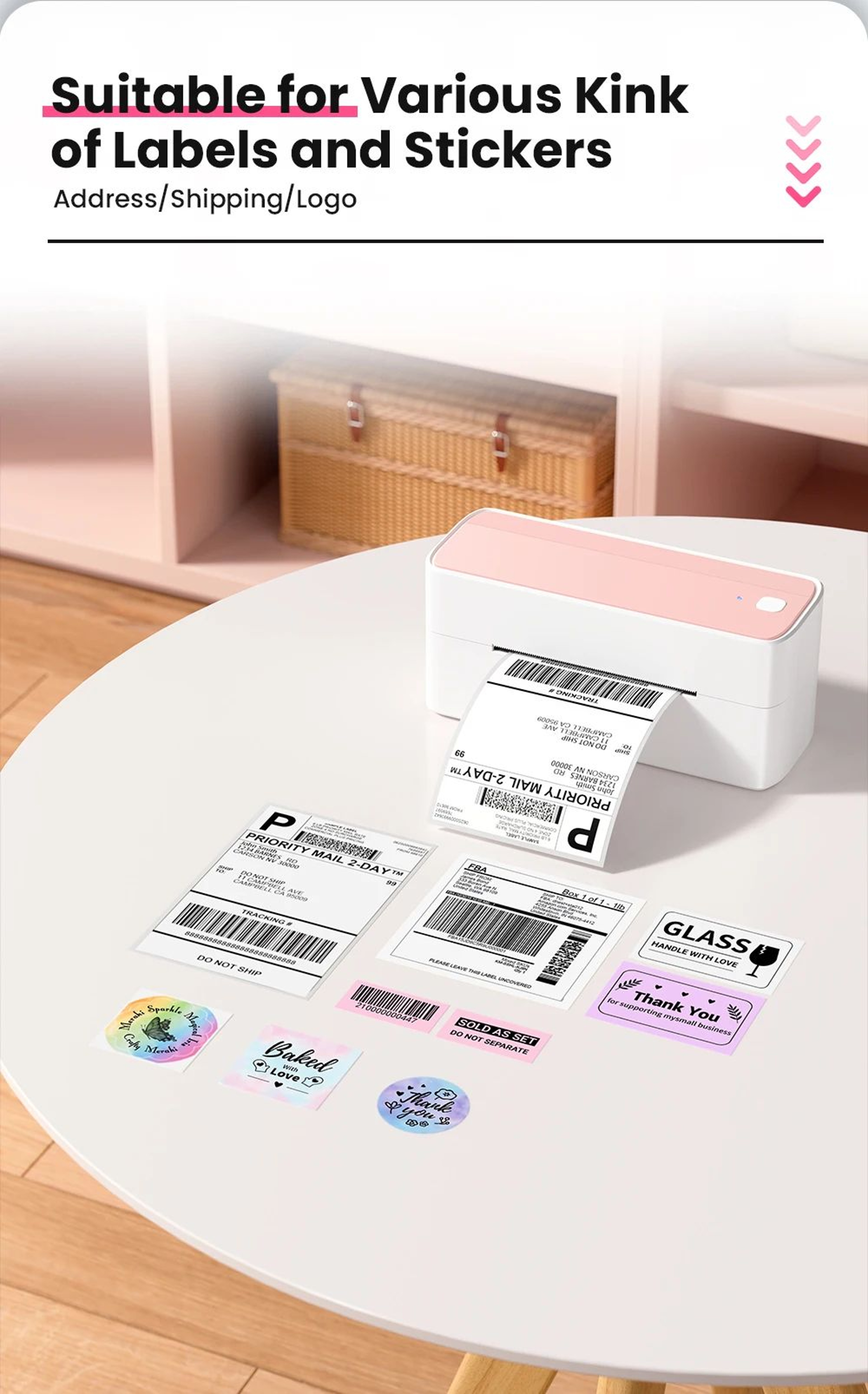 Phomemo 241BT Bluetooth Thermal Label Printer  Wireless 4x6 Shipping Label Maker For Small Business