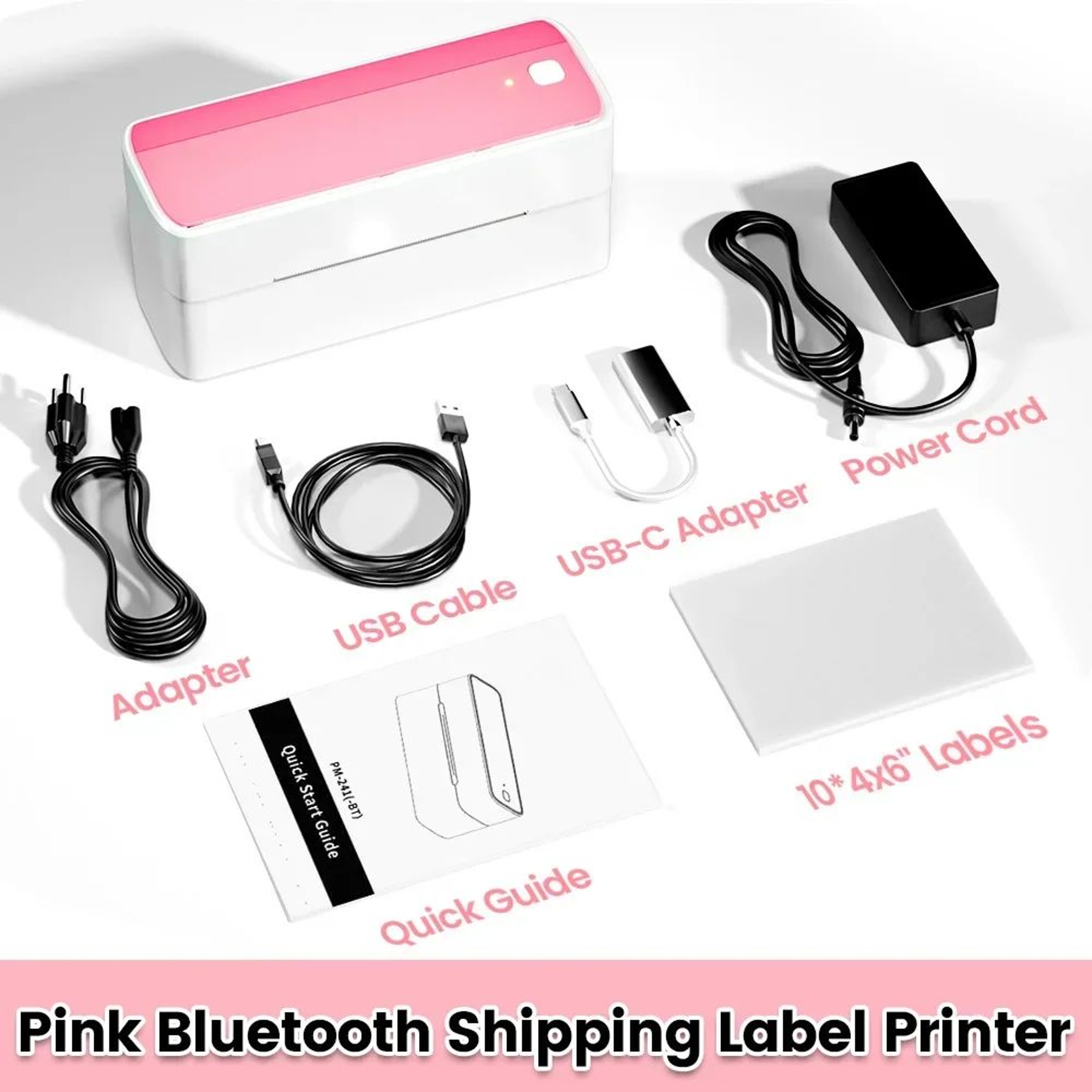 Phomemo 241BT Bluetooth Thermal Label Printer  Wireless 4x6 Shipping Label Maker For Small Business
