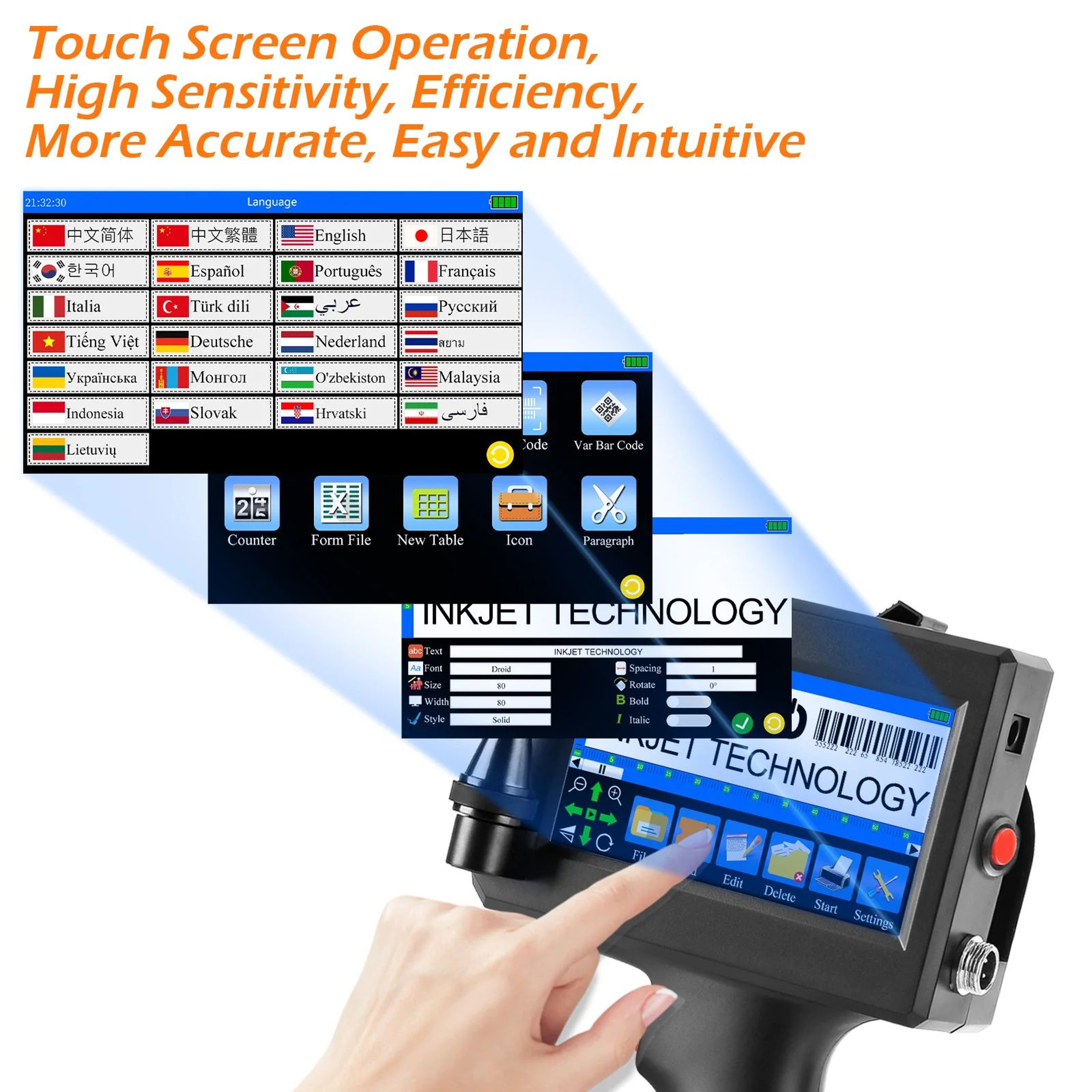 1 In Handheld TIJ Inkjet Printer  Portable Coding Machine For Production Dates Expiry Dates Batch N