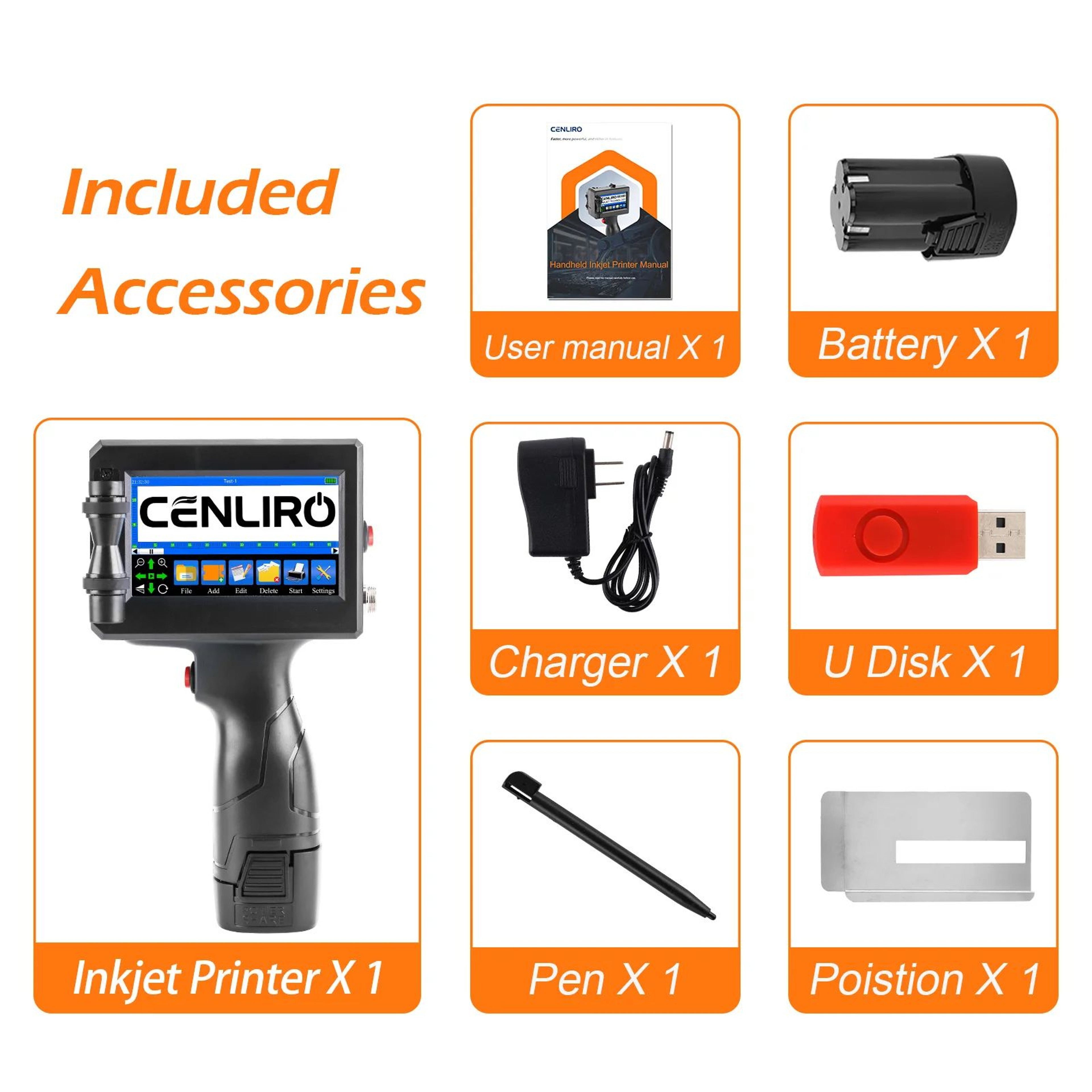 1 In Handheld TIJ Inkjet Printer  Portable Coding Machine For Production Dates Expiry Dates Batch N