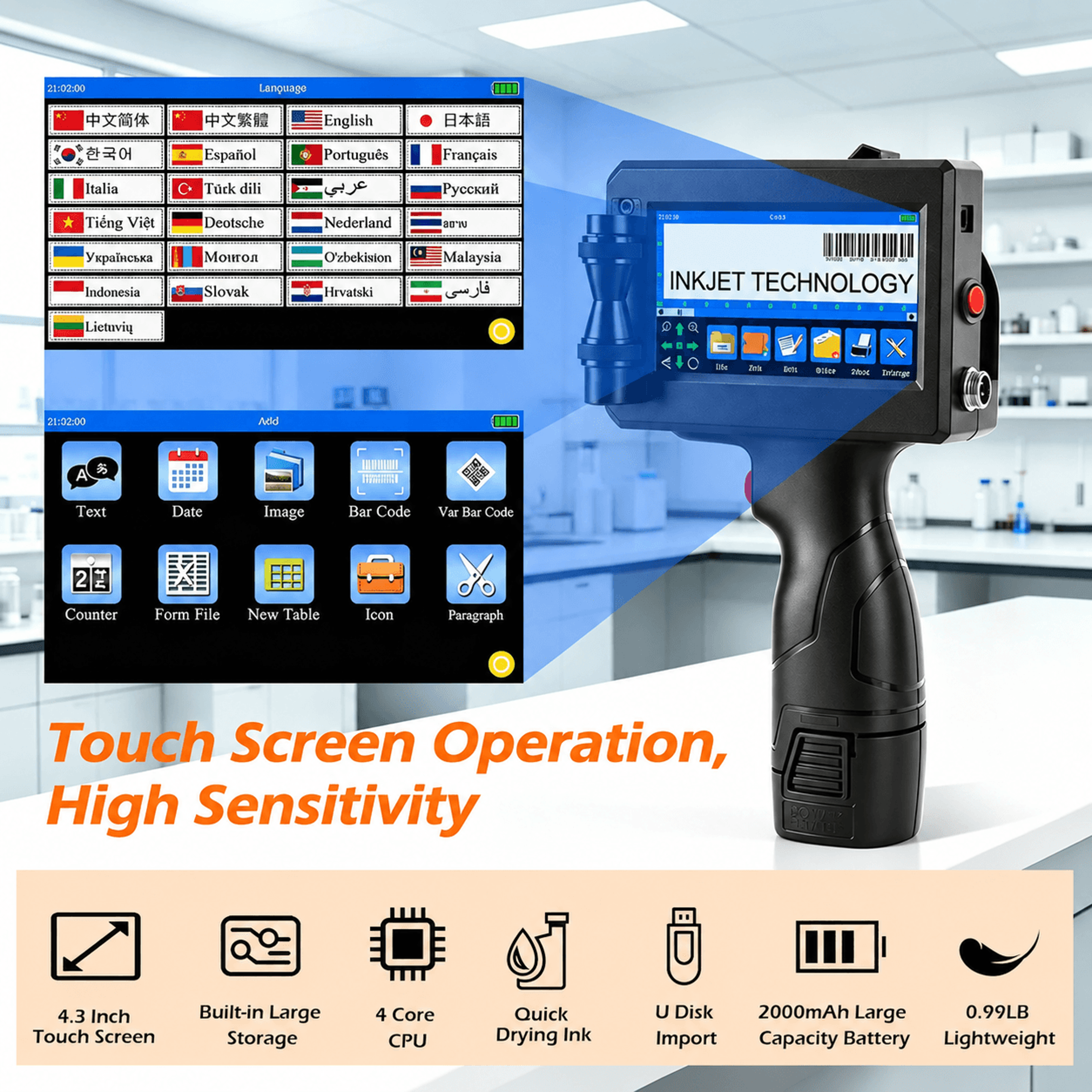 1 In Handheld TIJ Inkjet Printer  Portable Coding Machine For Production Dates Expiry Dates Batch N 0