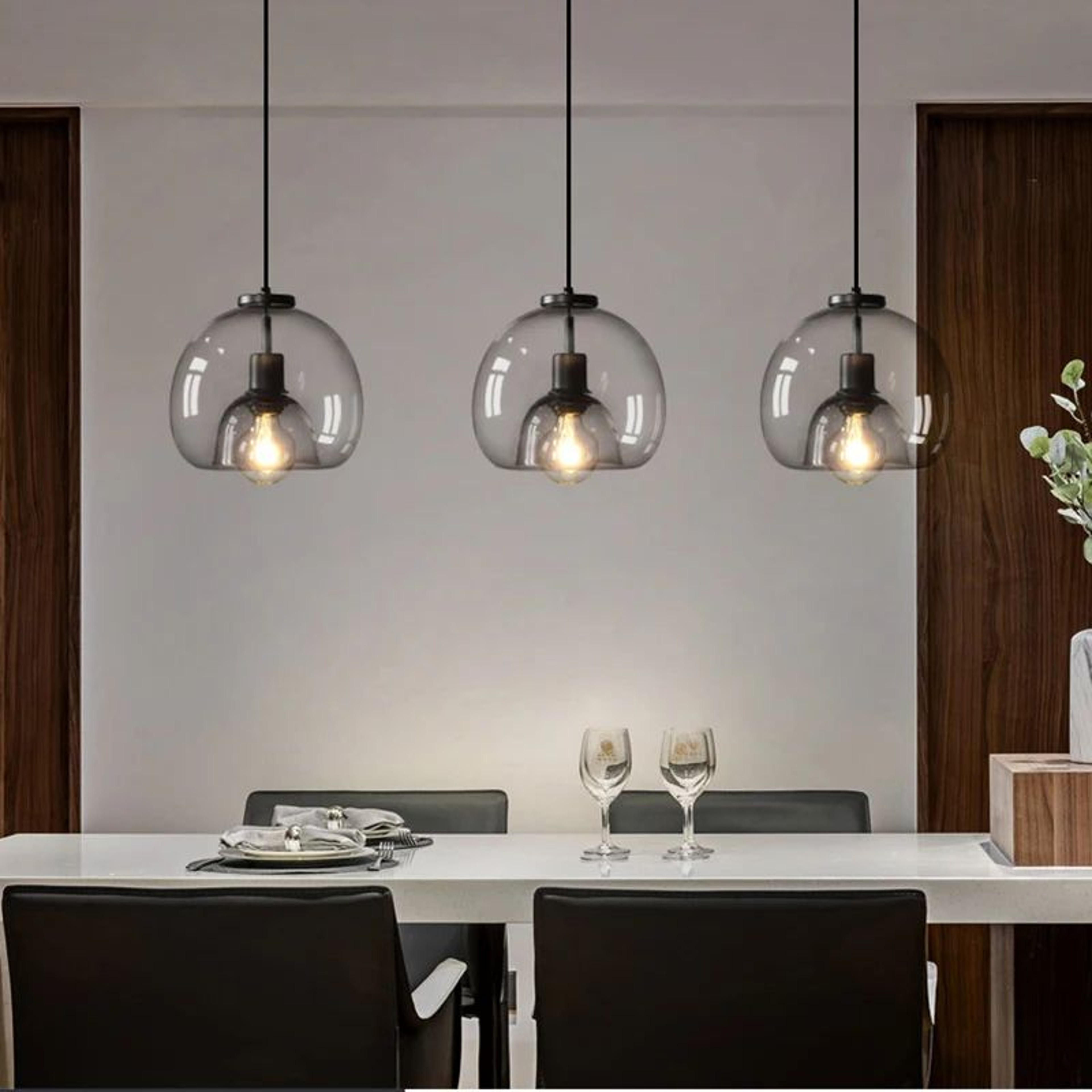 Modern Glass LED Pendant Lamp  Adjustable Hanging Chandelier For Living Room Dining Room And Kitche 0