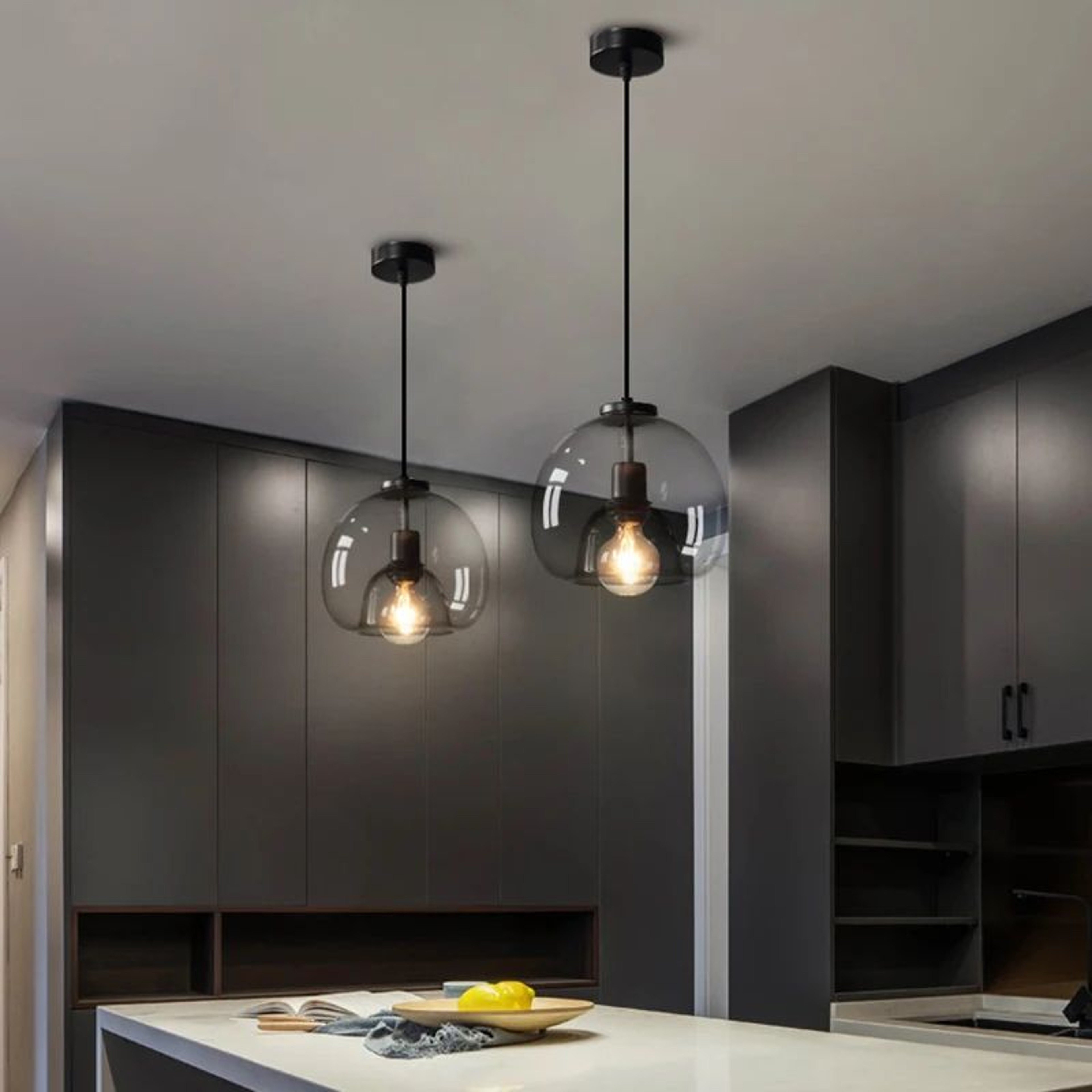 Modern Glass LED Pendant Lamp  Adjustable Hanging Chandelier For Living Room Dining Room And Kitche 3