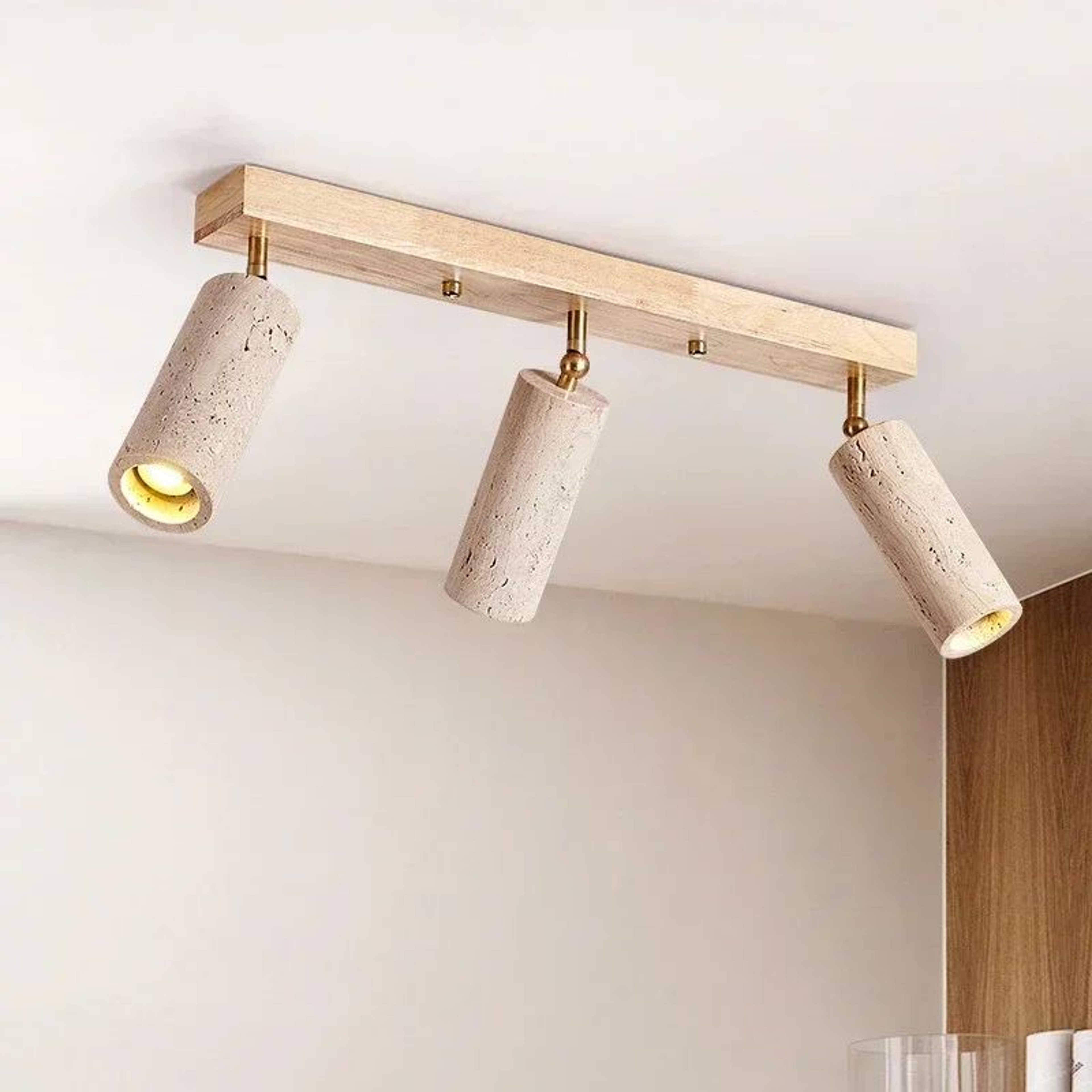 Natural Yellow Cave Stone LED Spotlight  Wood Ceiling Lamp For Living Room Restaurant Bar  Clothing 0