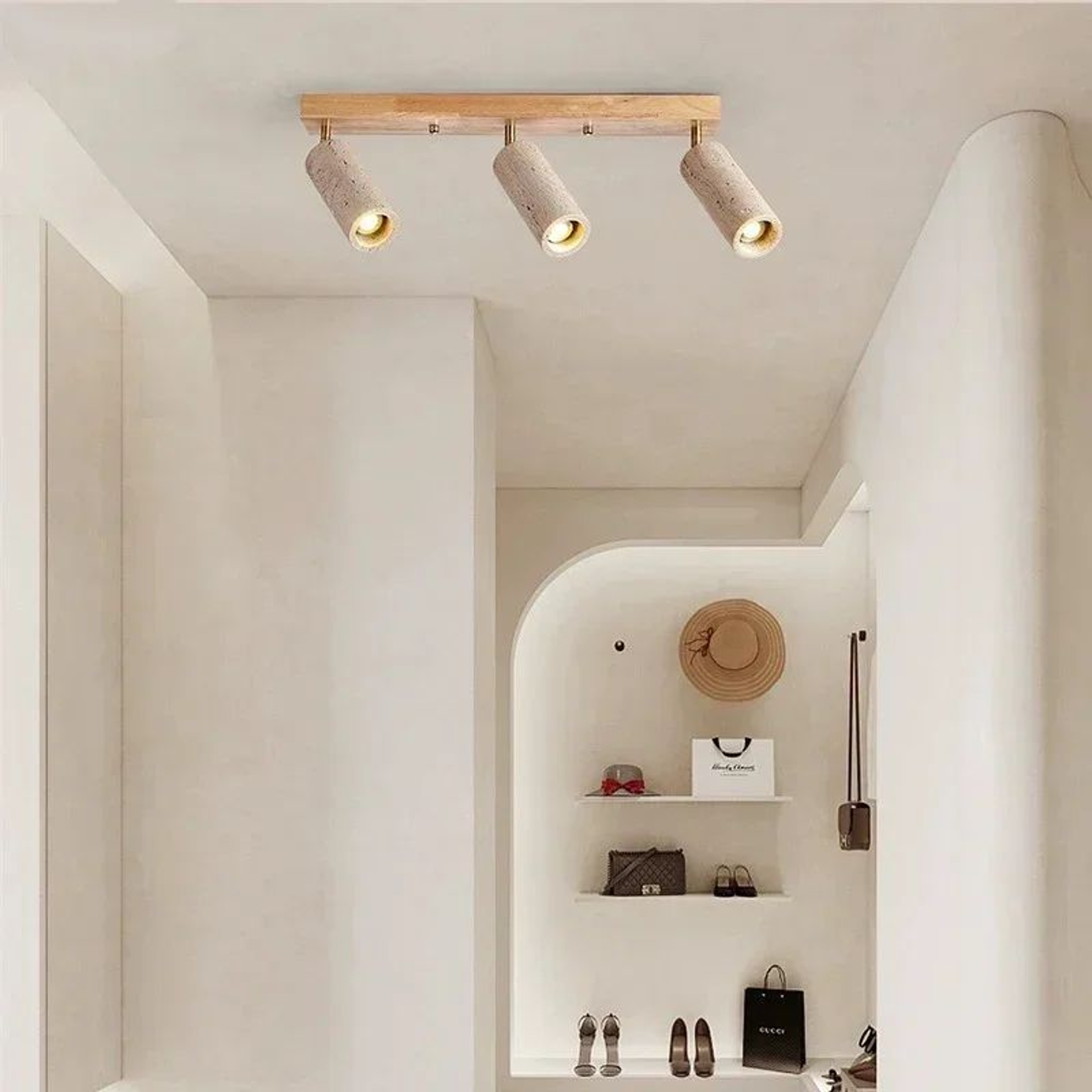 Natural Yellow Cave Stone LED Spotlight  Wood Ceiling Lamp For Living Room Restaurant Bar  Clothing 3