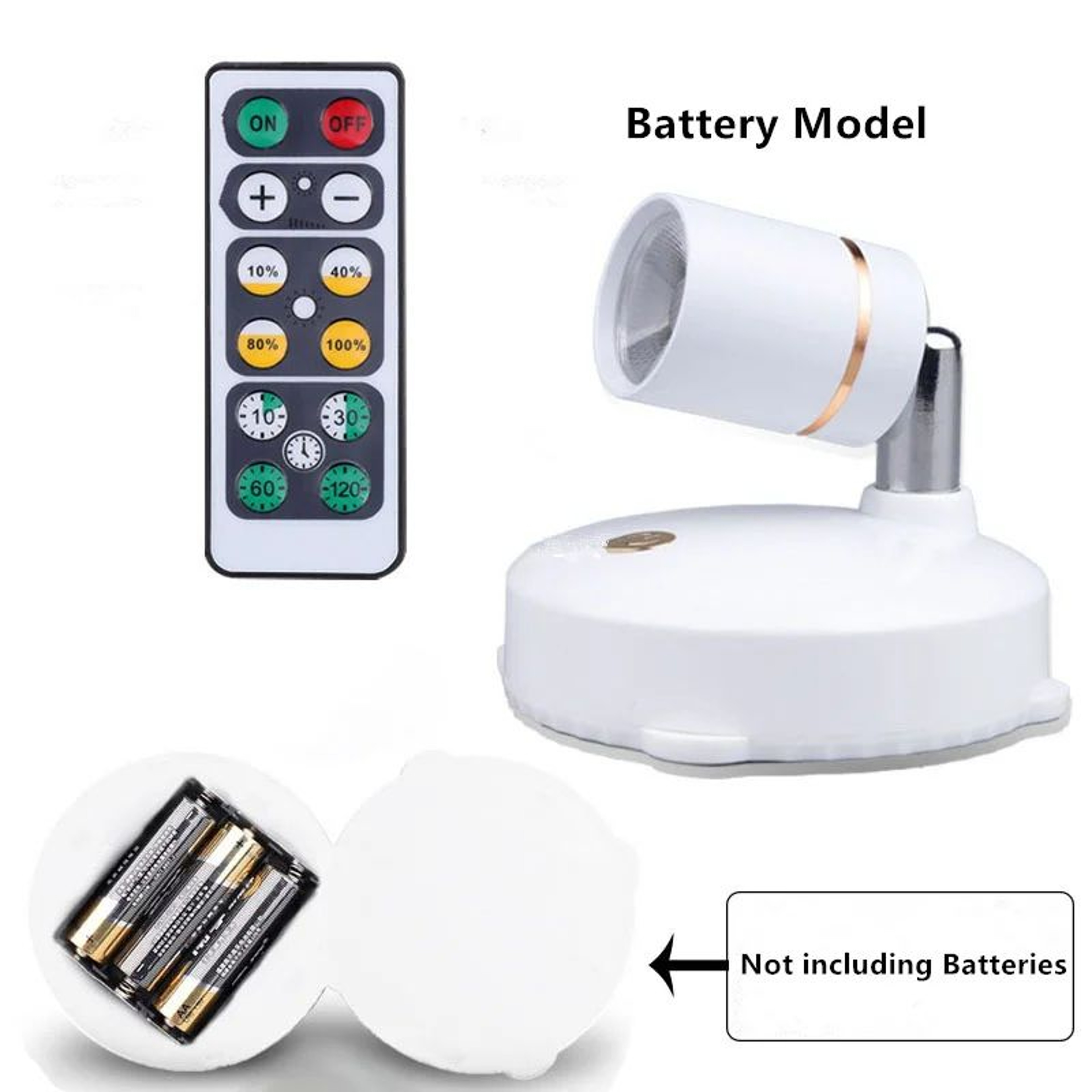 Mini Wireless LED Spotlights  2 Pack Remote Control Accent Lights With Dimming Timer And Adjustable 5