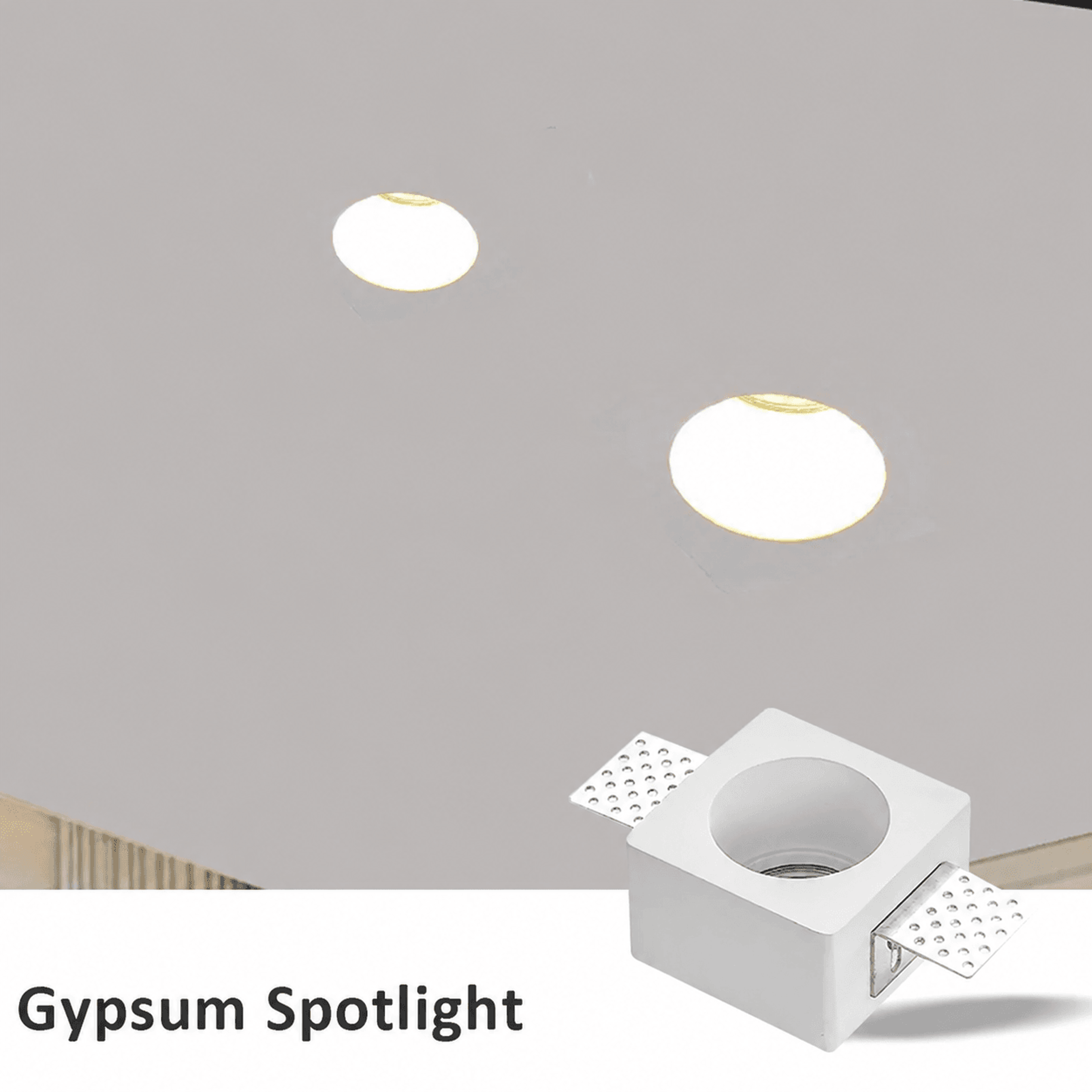 Recessed Gypsum Spotlight  Round Or Square Plaster Ceiling Downlight With GU10 Bulb Or LED Module F 0