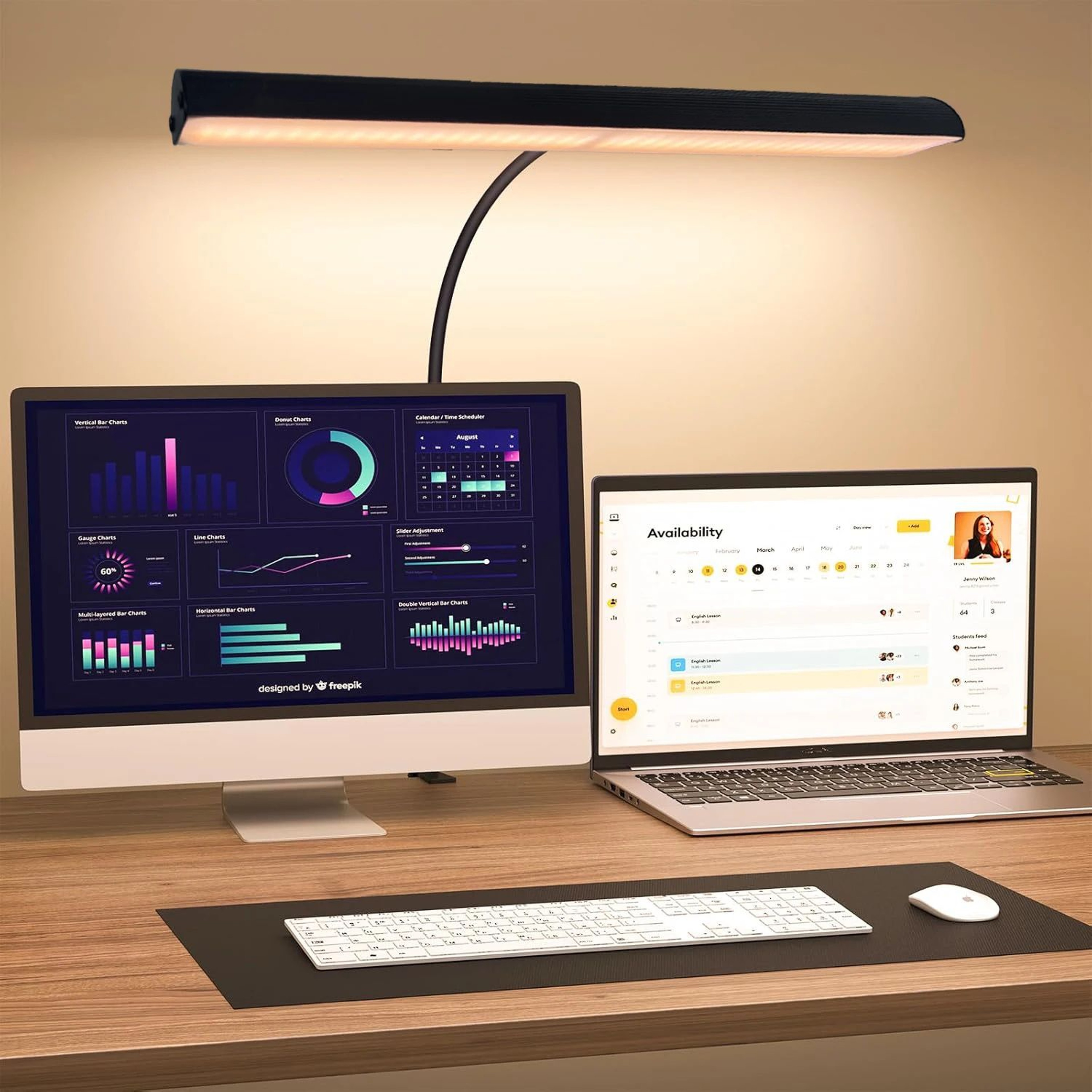 LED Desk Lamp With Clamp  USB Architect Task Light With 30 Lighting Modes And Flexible Gooseneck Fo 0
